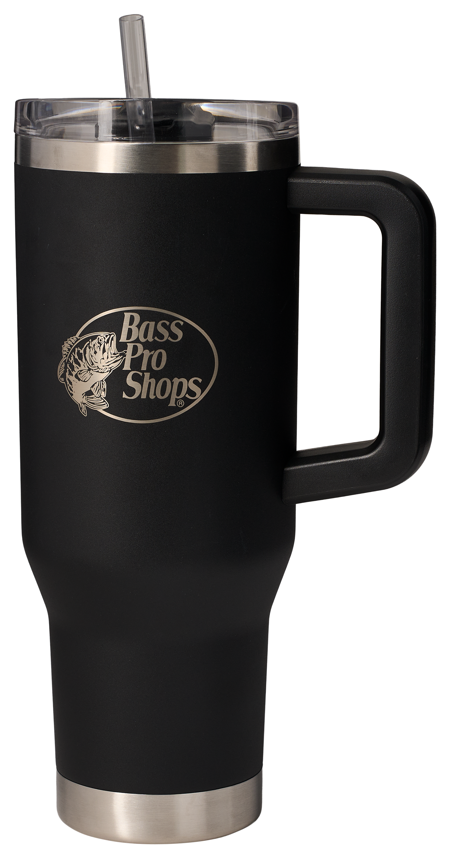 Image of Bass Pro Shops 40-oz. Mug with Slider Lid and Straw - Black