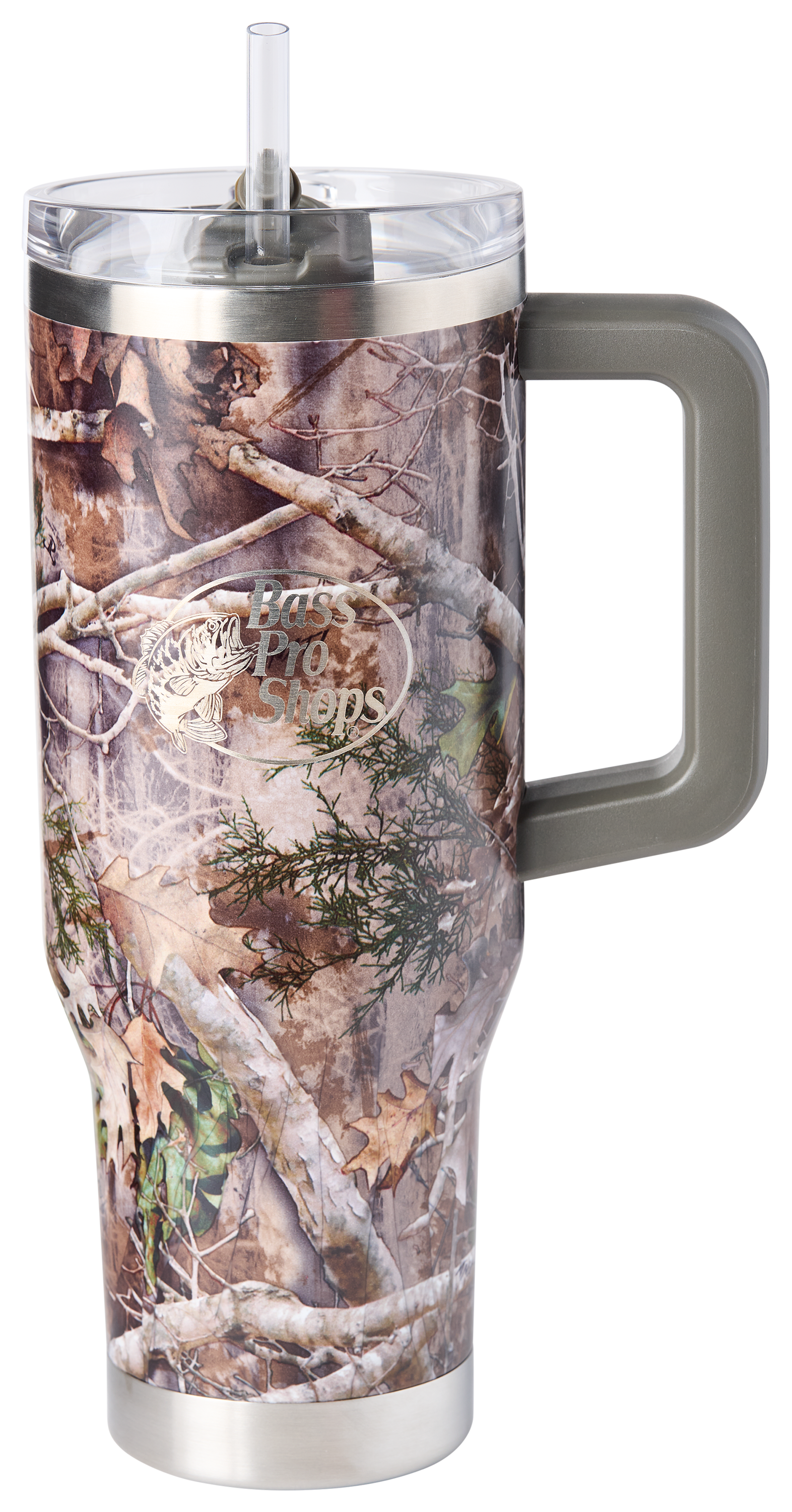 Image of Bass Pro Shops 40-oz. Mug with Slider Lid and Straw - TrueTimber Kanati