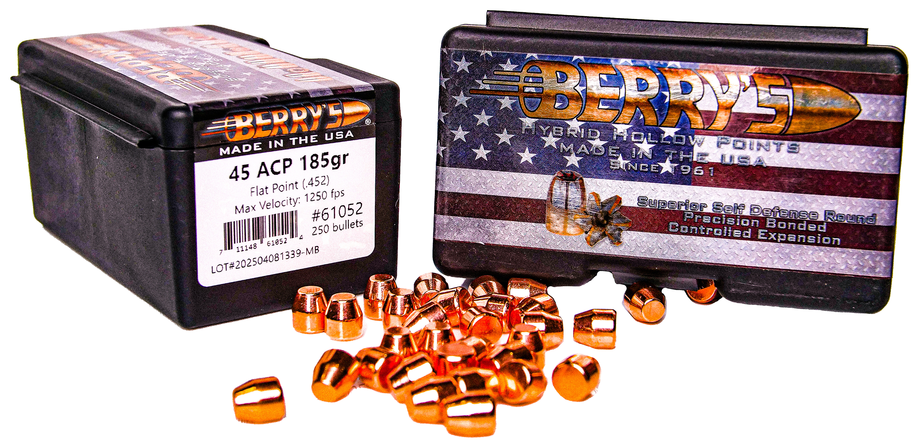 Image of Berry's Superior Plated FP Pistol Bullets - 185 Grain - .452 Diameter - 250 Rounds