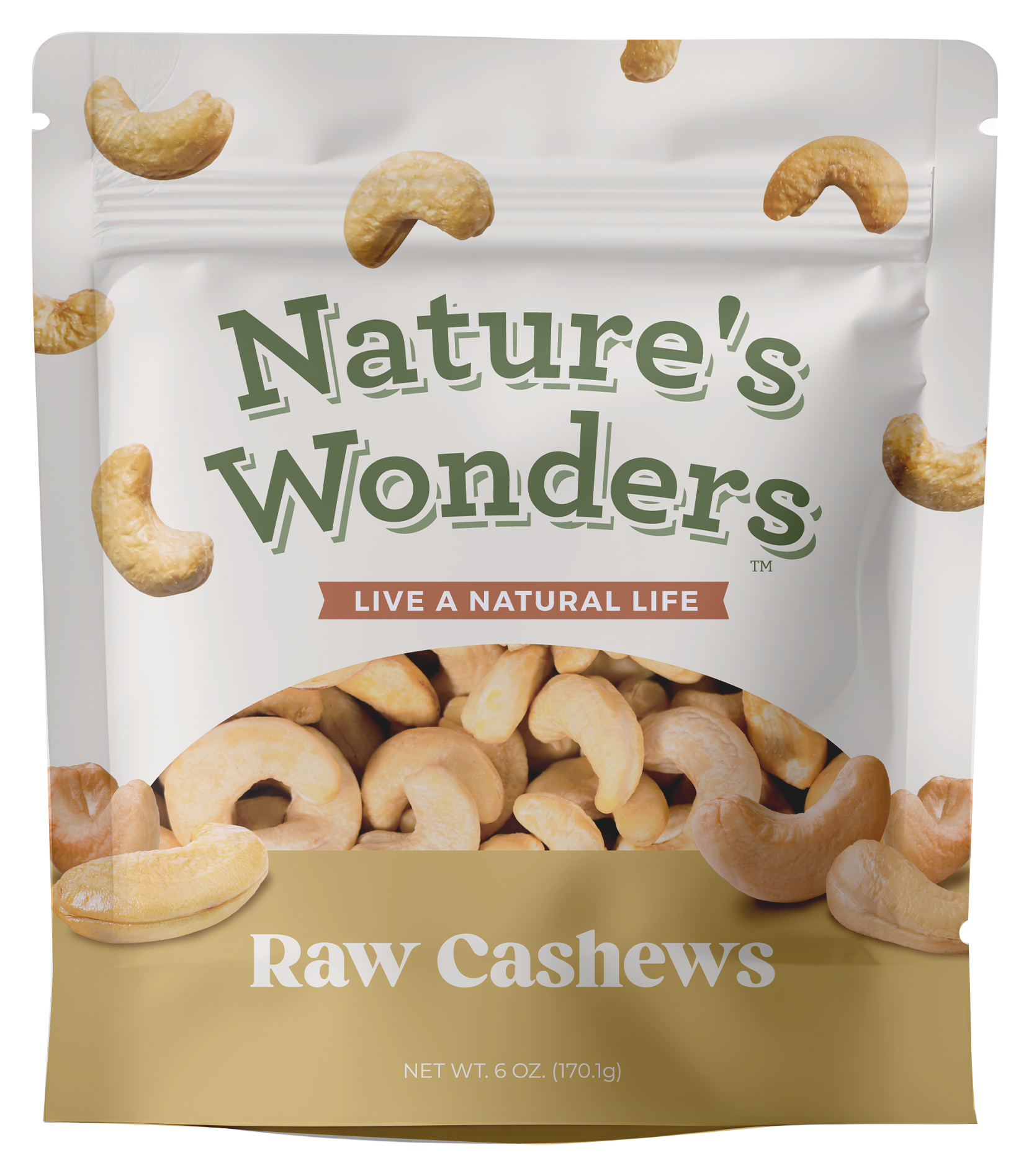 Image of Nature's Wonders Raw Cashews - 6 oz.
