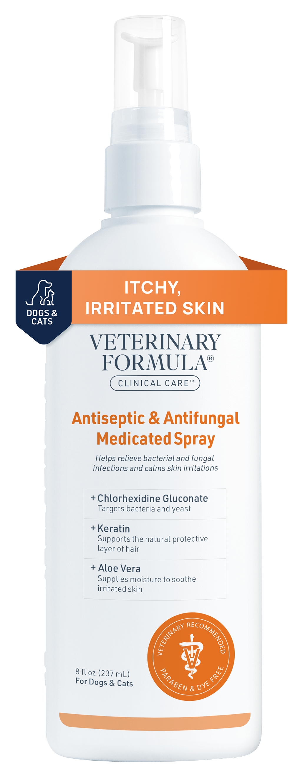 Image of Veterinary Formula Clinical Care Antiseptic and Antifungal Medicated Spray for Dogs and Cats