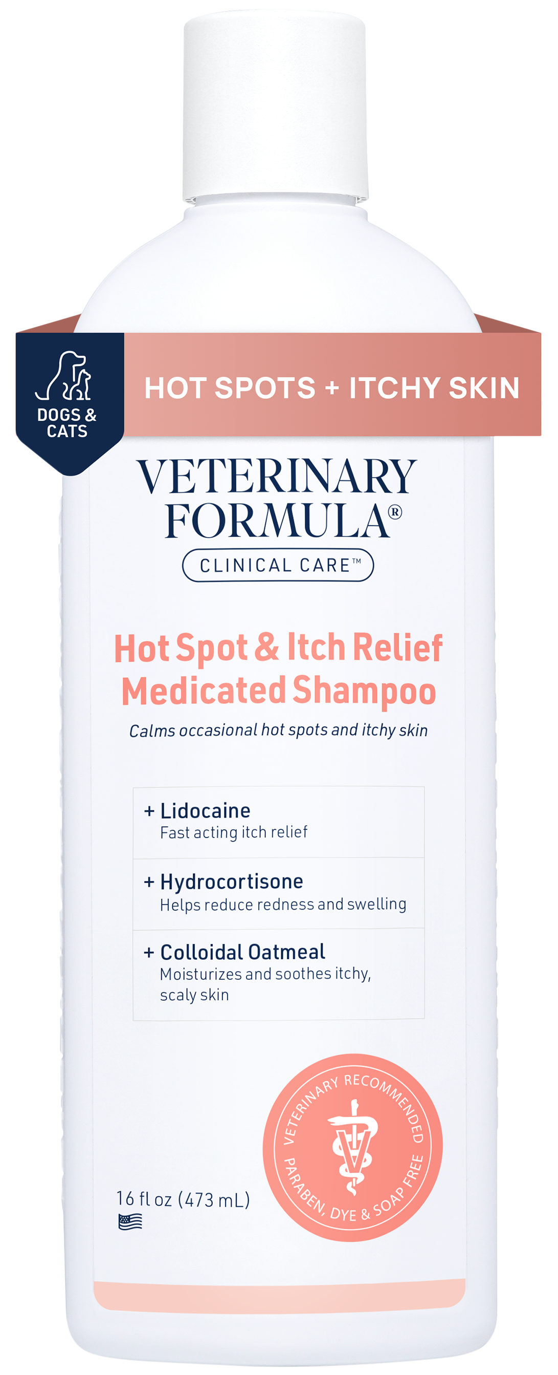 Image of Veterinary Formula Clinical Care Hot Spot and Itch Relief Medicated Shampoo for Dogs and Cats