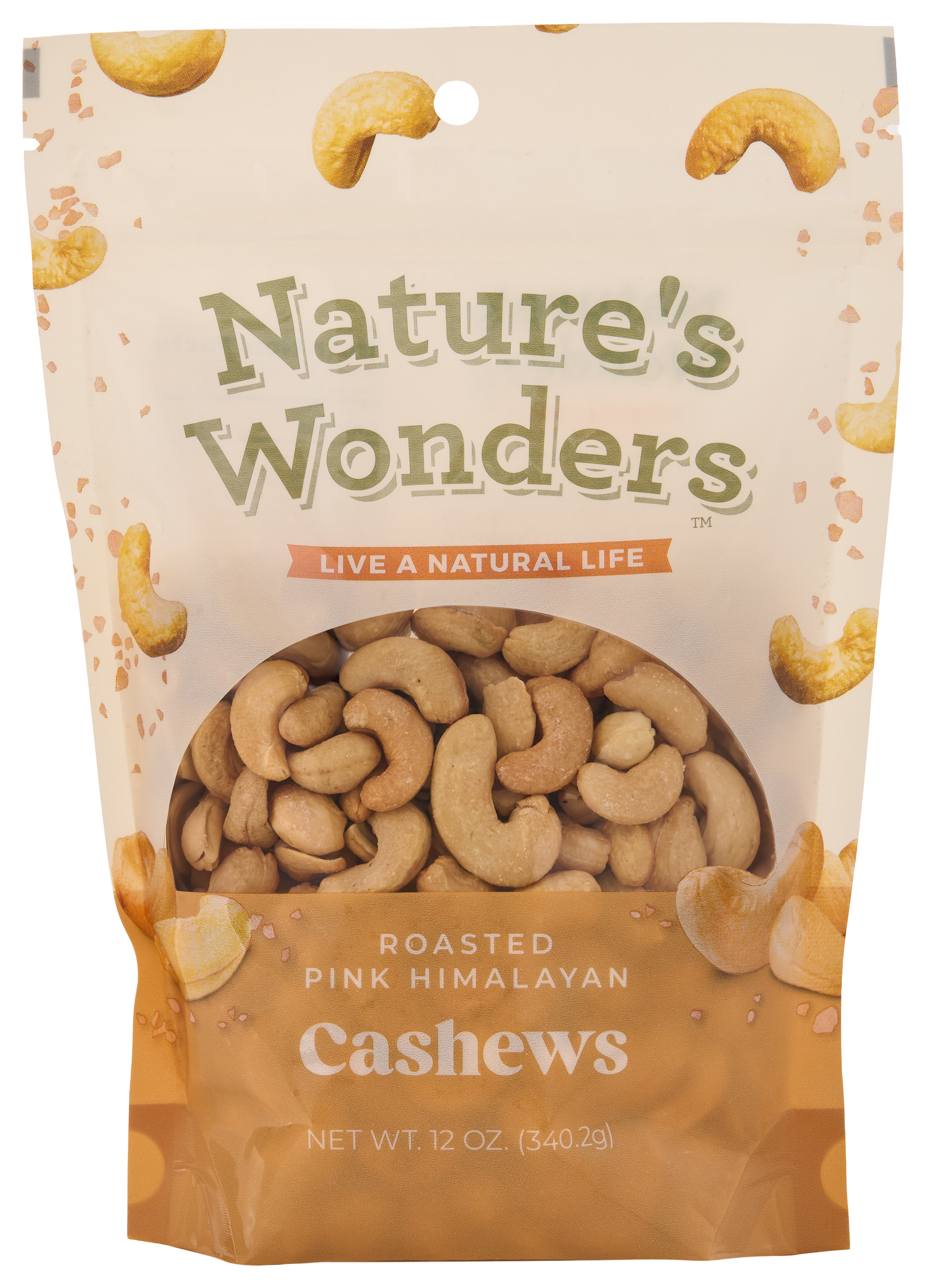 Image of Nature's Wonders Roasted Pink Himalayan Cashews