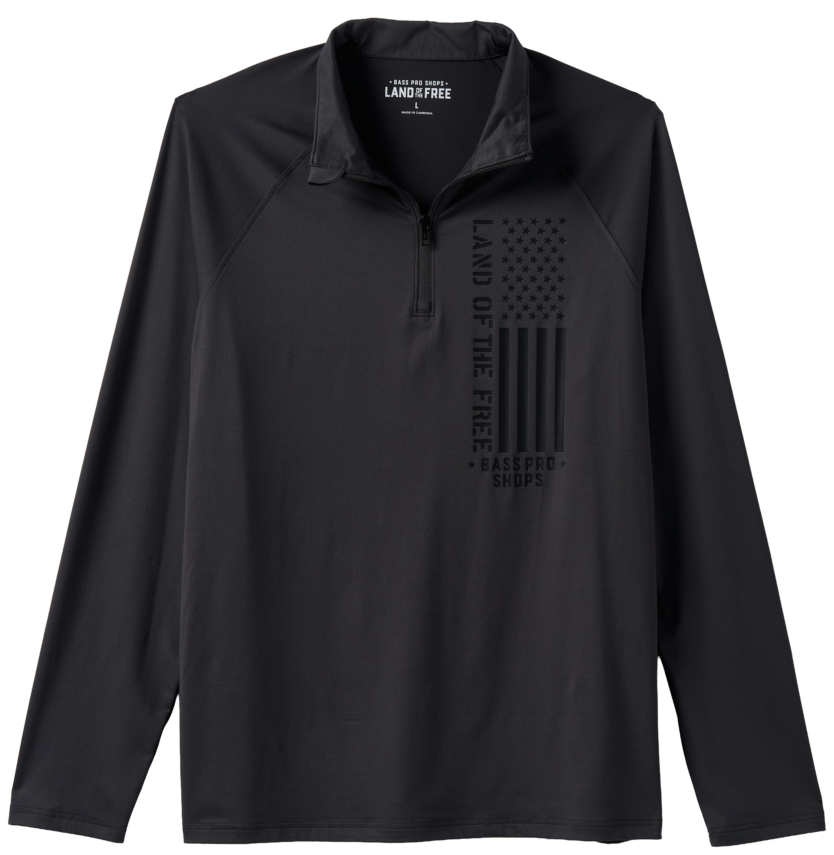 Image of Land of the Free Vertical Logo Quarter-Zip Pullover - Asphalt