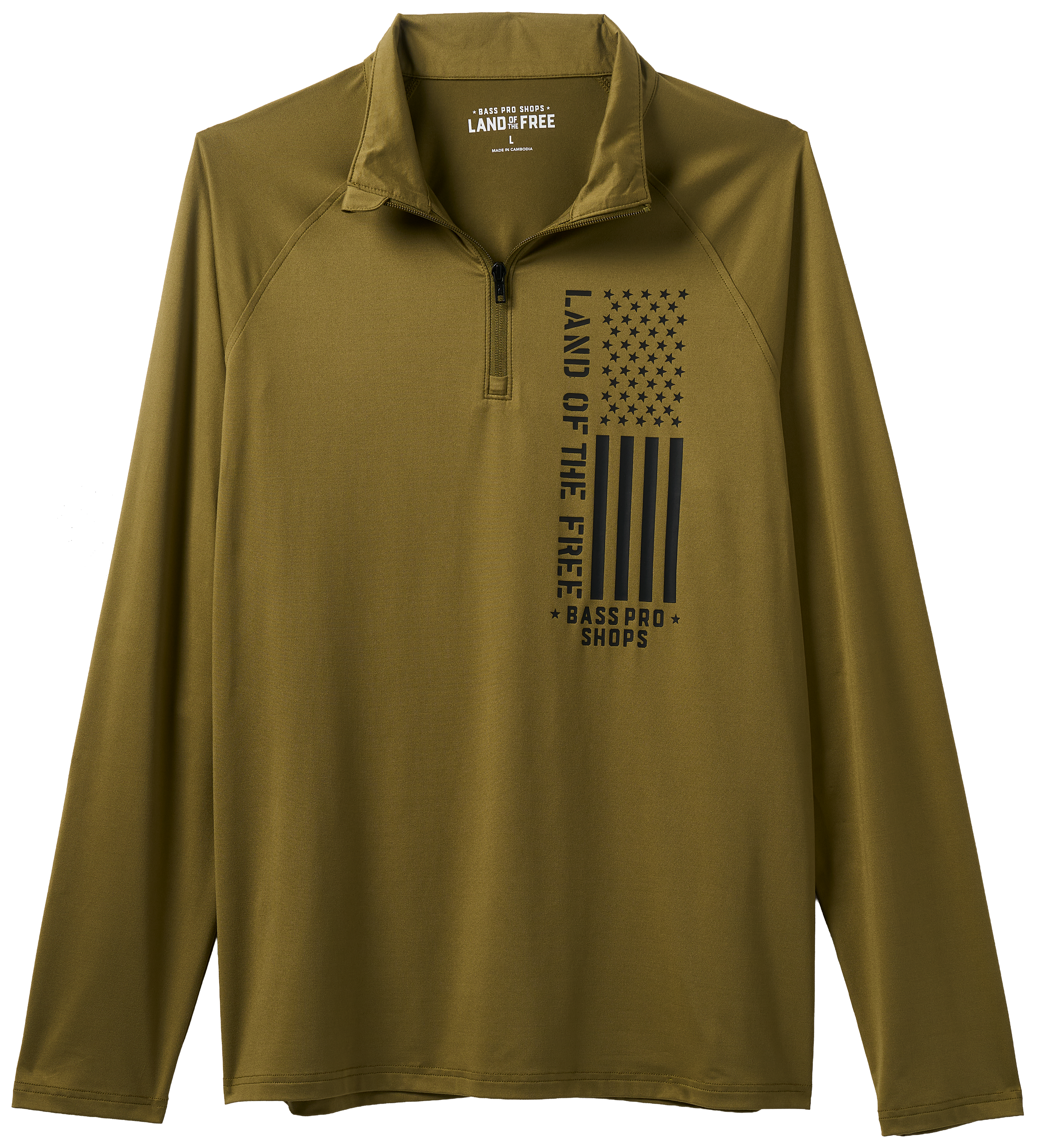 Image of Land of the Free Vertical Logo Quarter-Zip Pullover - Olive
