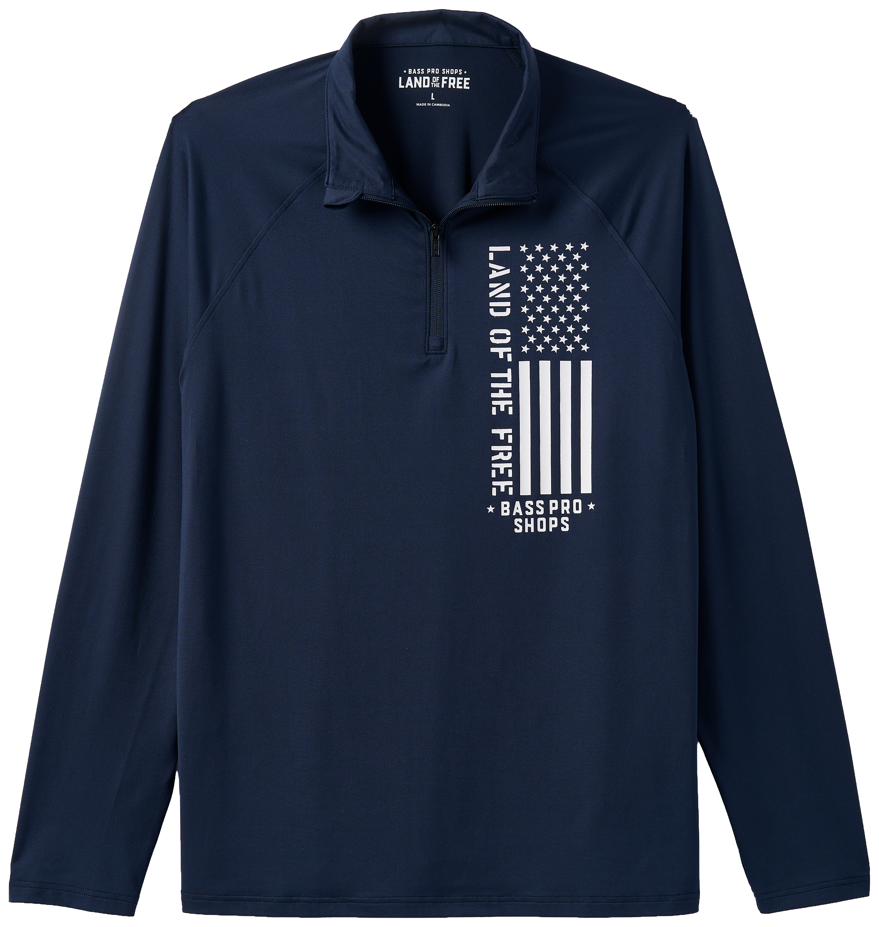 Image of Land of the Free Vertical Logo Quarter-Zip Pullover - Navy