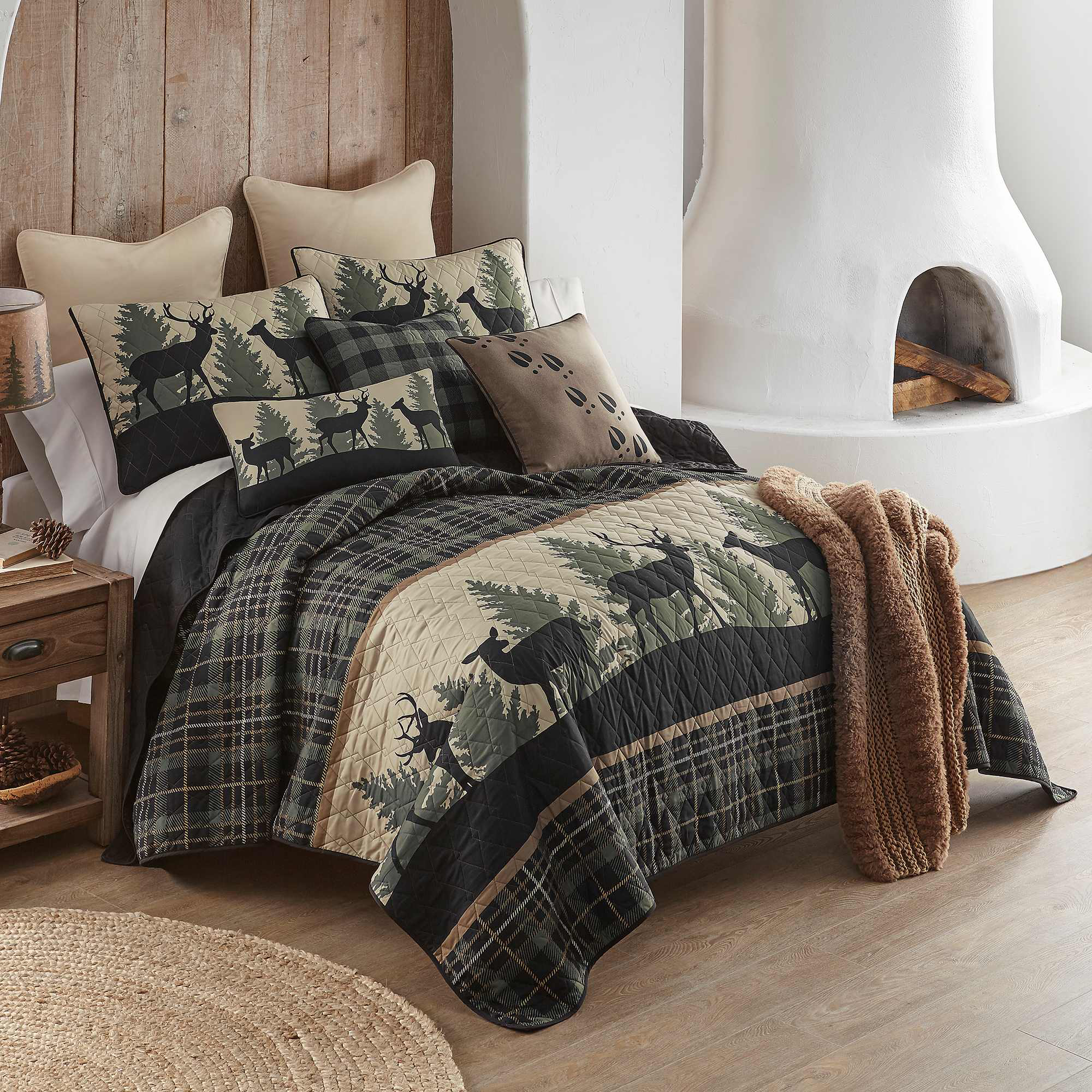 Image of Donna Sharp Deer Walk Ultra Comfort Quilt Set - King