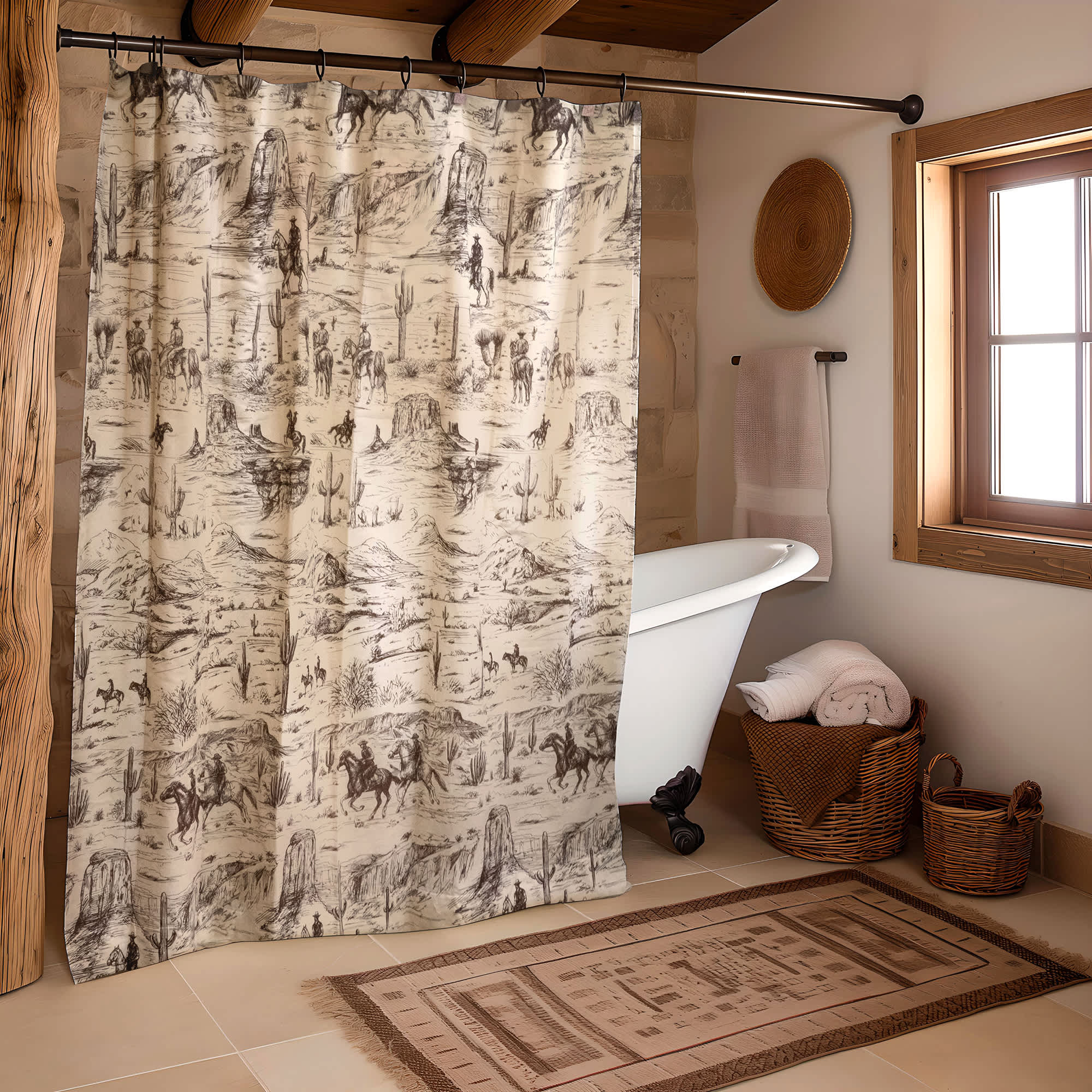 Image of Donna Sharp Rustic Design Cowboy Cotton Shower Curtain