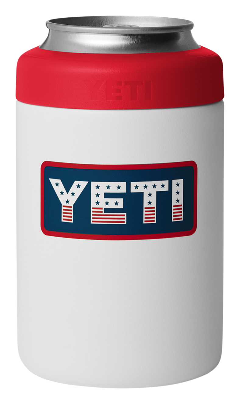 Image of YETI Rambler Colster 12-oz. Can Cooler - White/Rescue Red/Badge