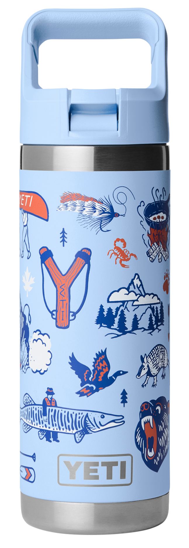 Image of YETI Rambler 18-oz. Water Bottle with Color-Matched Straw Cap - Big Sky Summer Camp