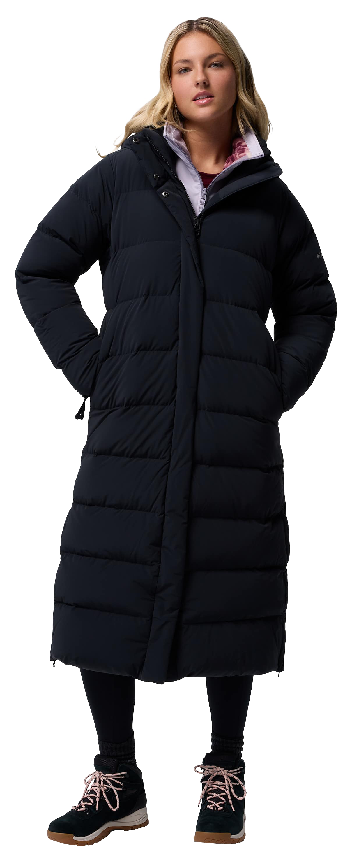 Image of Columbia Amaze Puff Long Hooded Jacket - Black - XL