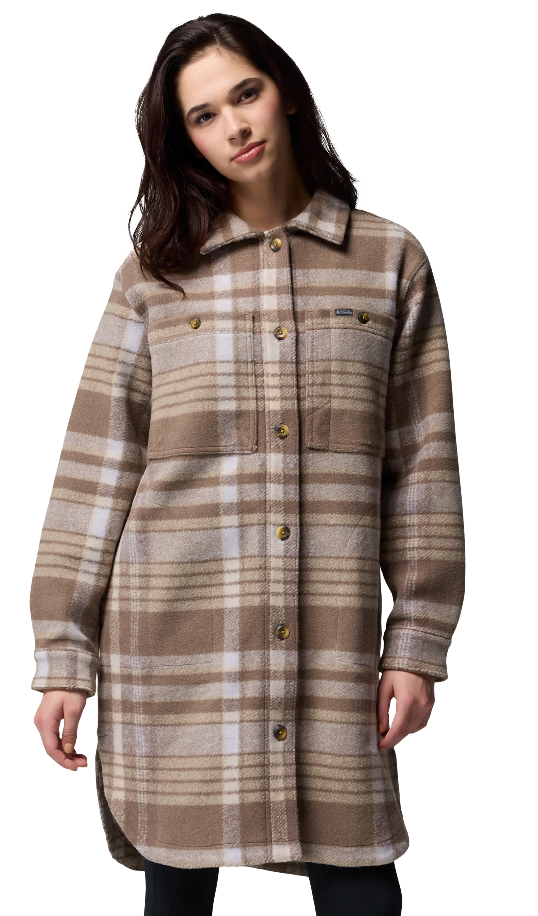 Image of Columbia Wildest Venture Long Fleece Coat - Iron Vagabond Plaid - XL