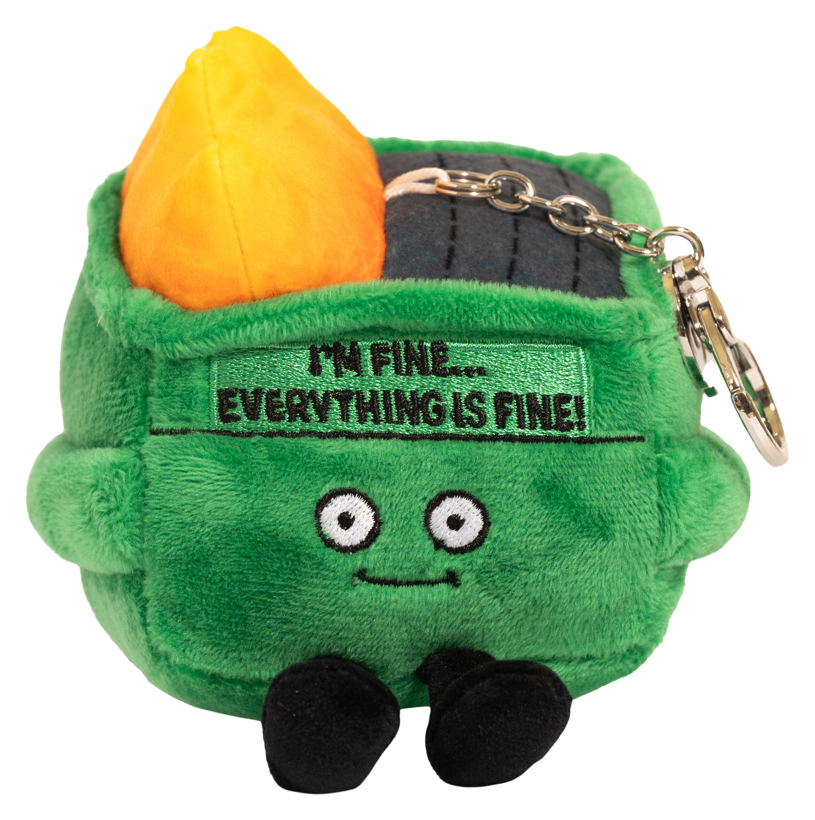 Image of Punchkins Everything Is Fine Dumpster Fire Plush Bag Charm