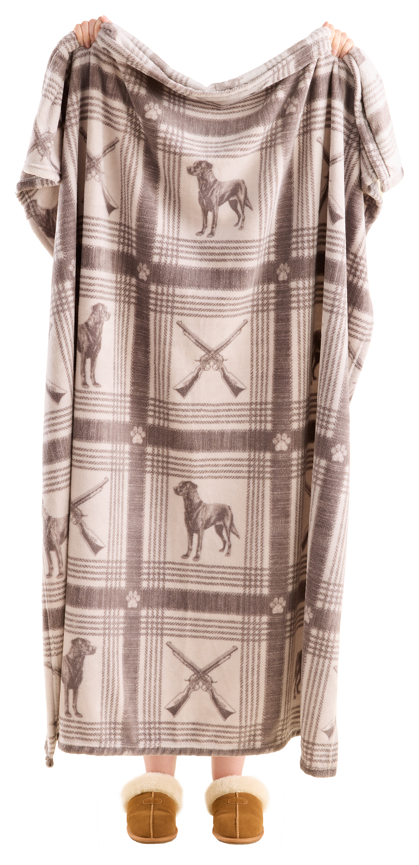 Image of White River Home All-Weather Fleece Throw - Hunting Dog