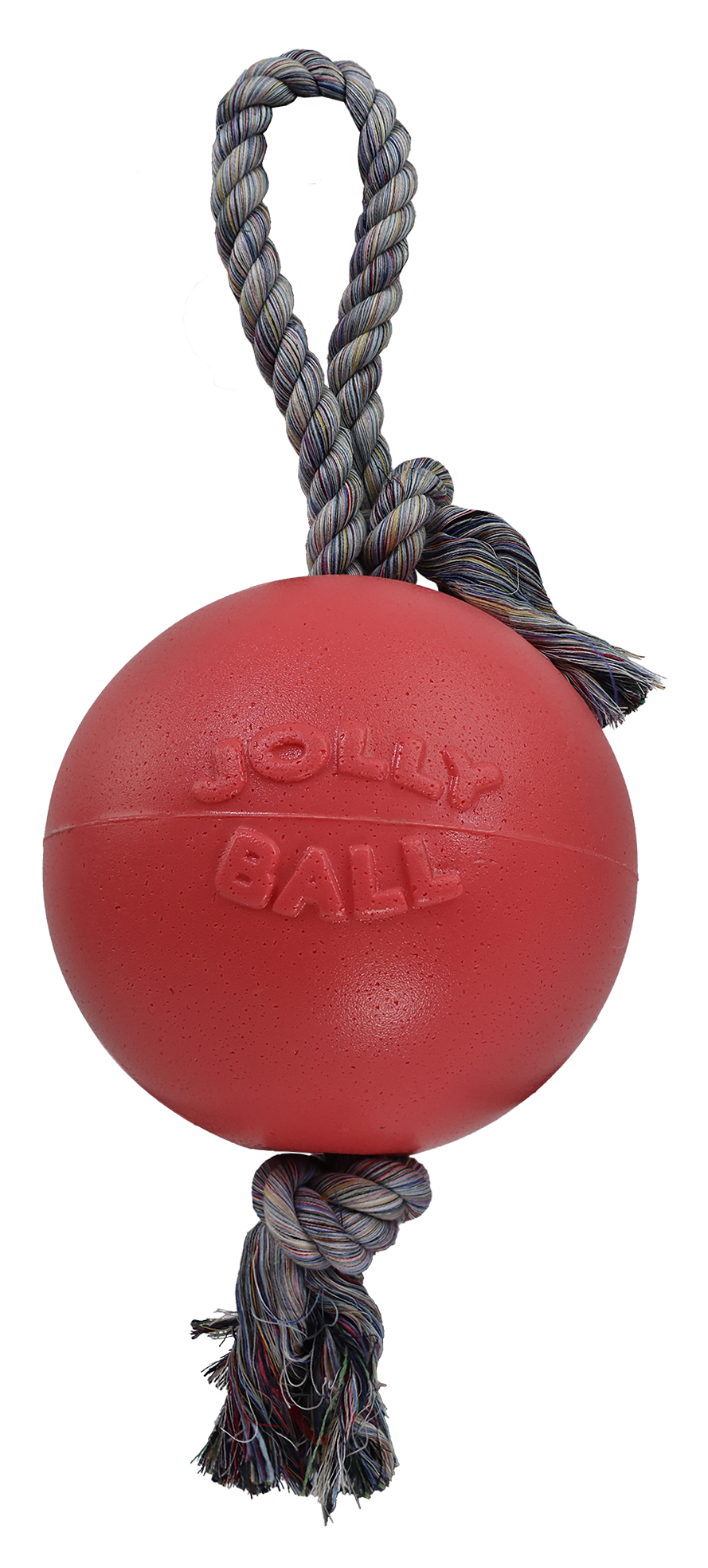 Image of "Jolly Pets Romp-N-Roll Jolly Ball Scented Dog Toy - Coral - 8"" - Strawberry"