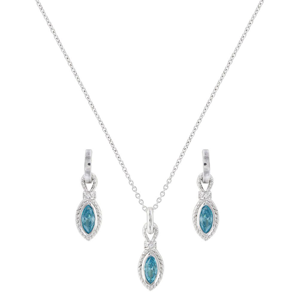 Image of Montana Silversmiths Lassoed Blue Starlight Necklace and Earrings Set