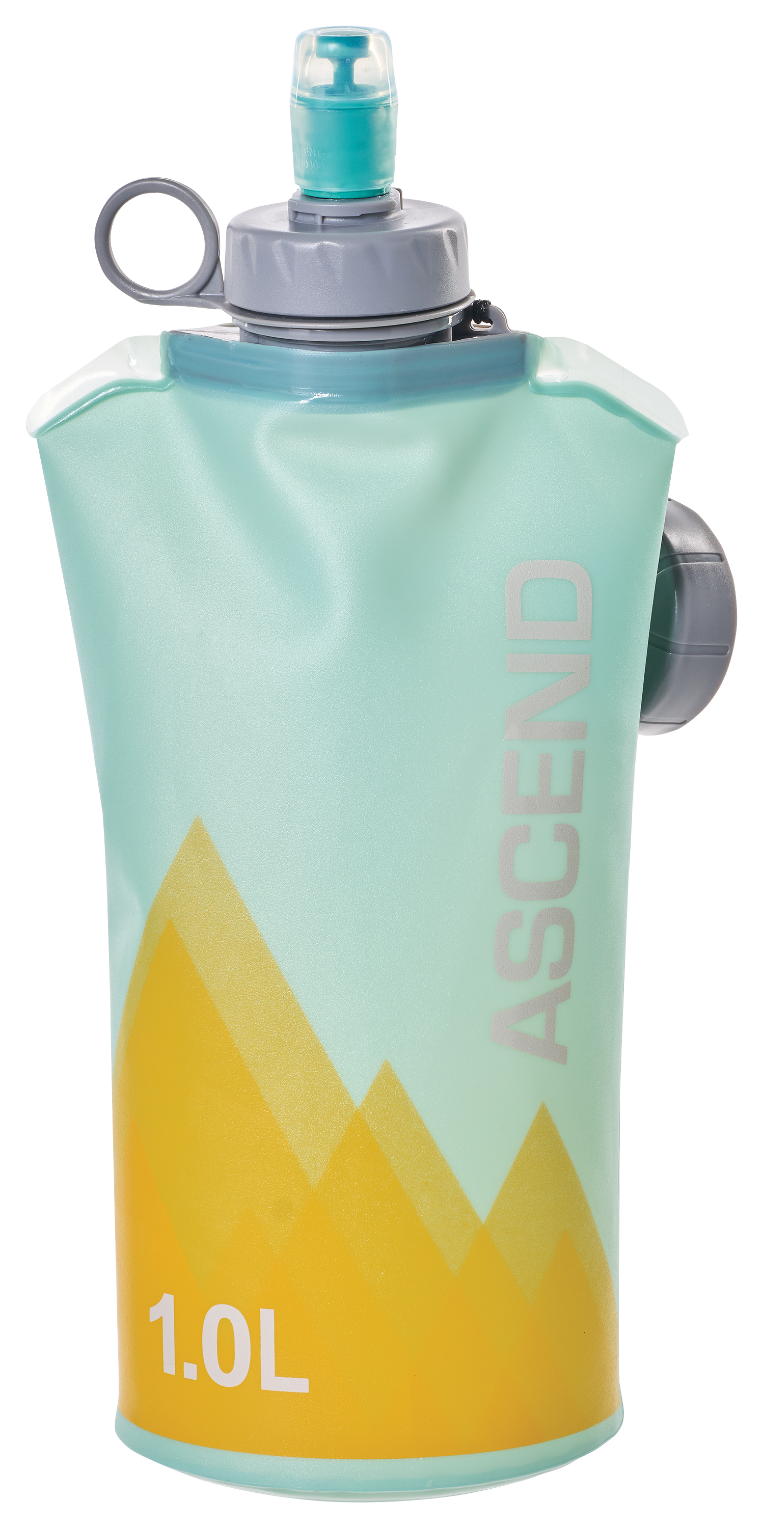 Image of Ascend Collapsible Water Bottle - Light Green/Yellow - 1L