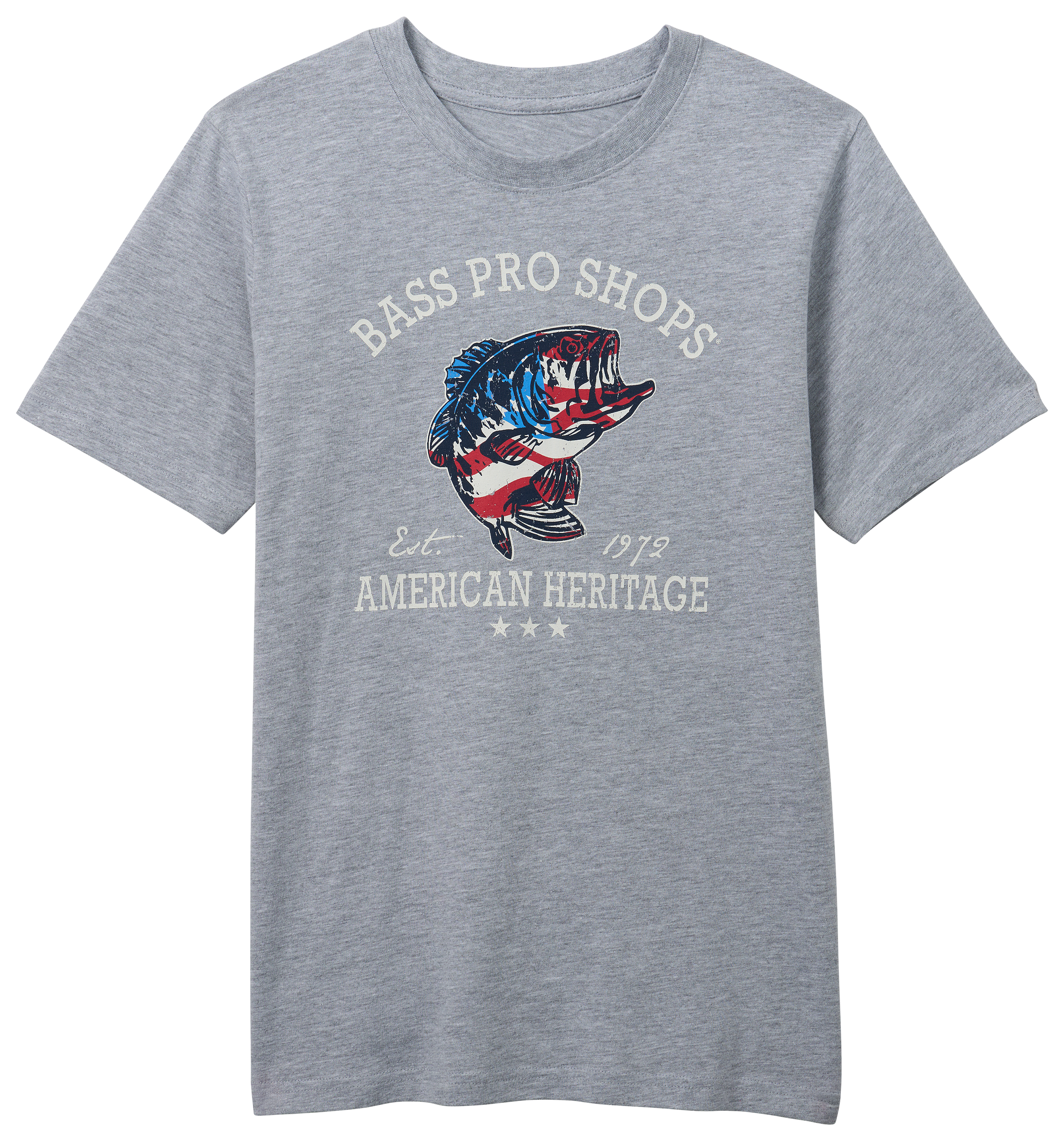 Image of Bass Pro Shops Flag Logo Short-Sleeve T-Shirt for Toddlers - Heather Gray