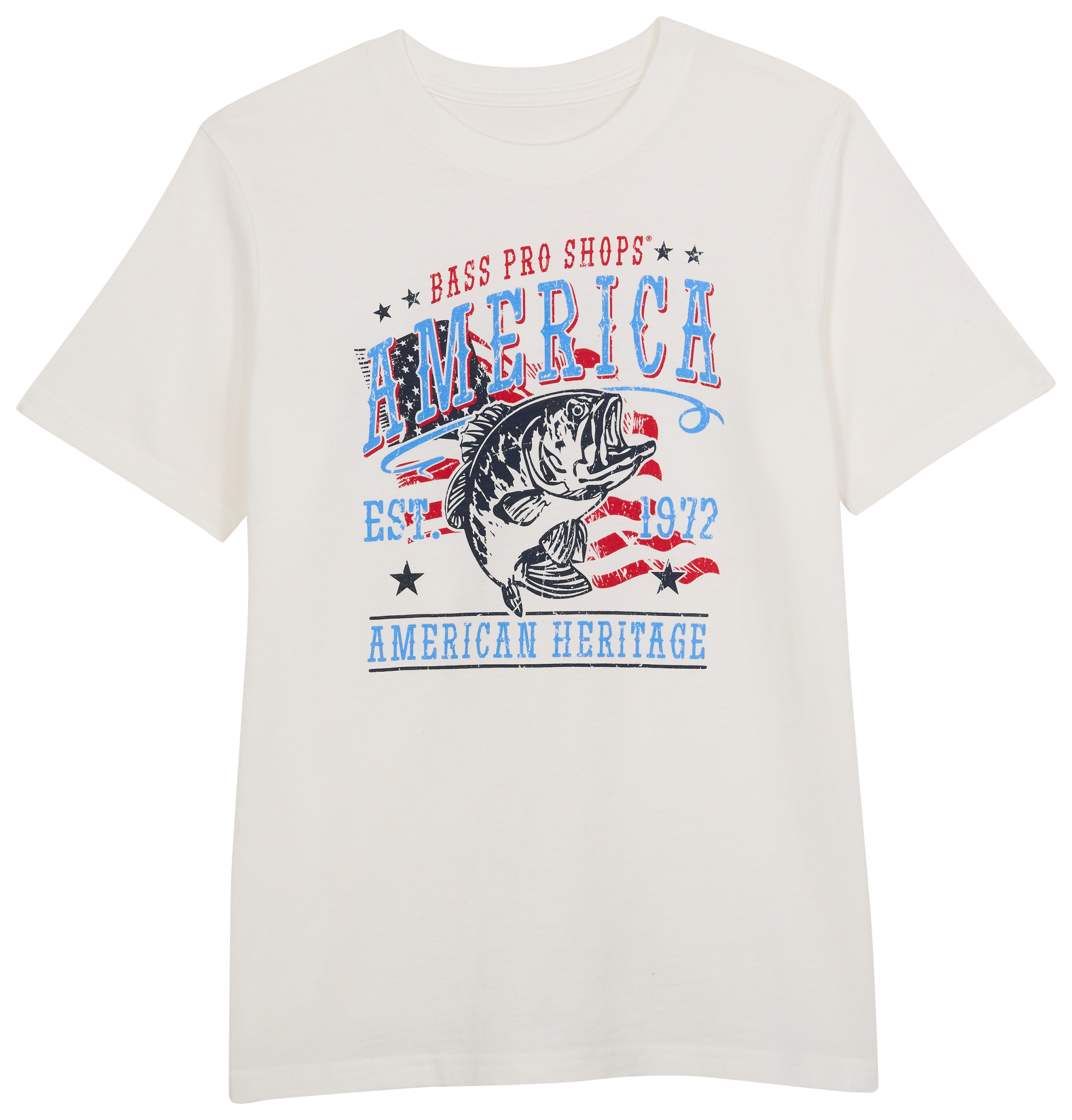 Image of Bass Pro Shops Flag Logo Short-Sleeve T-Shirt for Kids - White