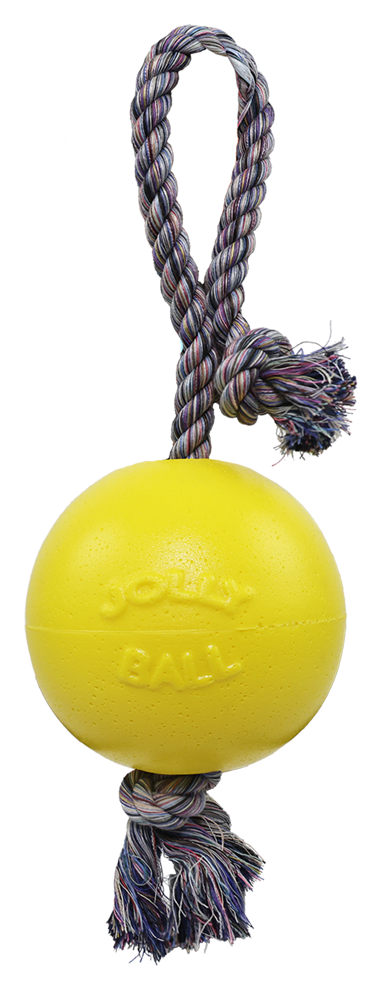 Image of "Jolly Pets Romp-N-Roll Jolly Ball Scented Dog Toy - Yellow - 4.5"" - Banana"