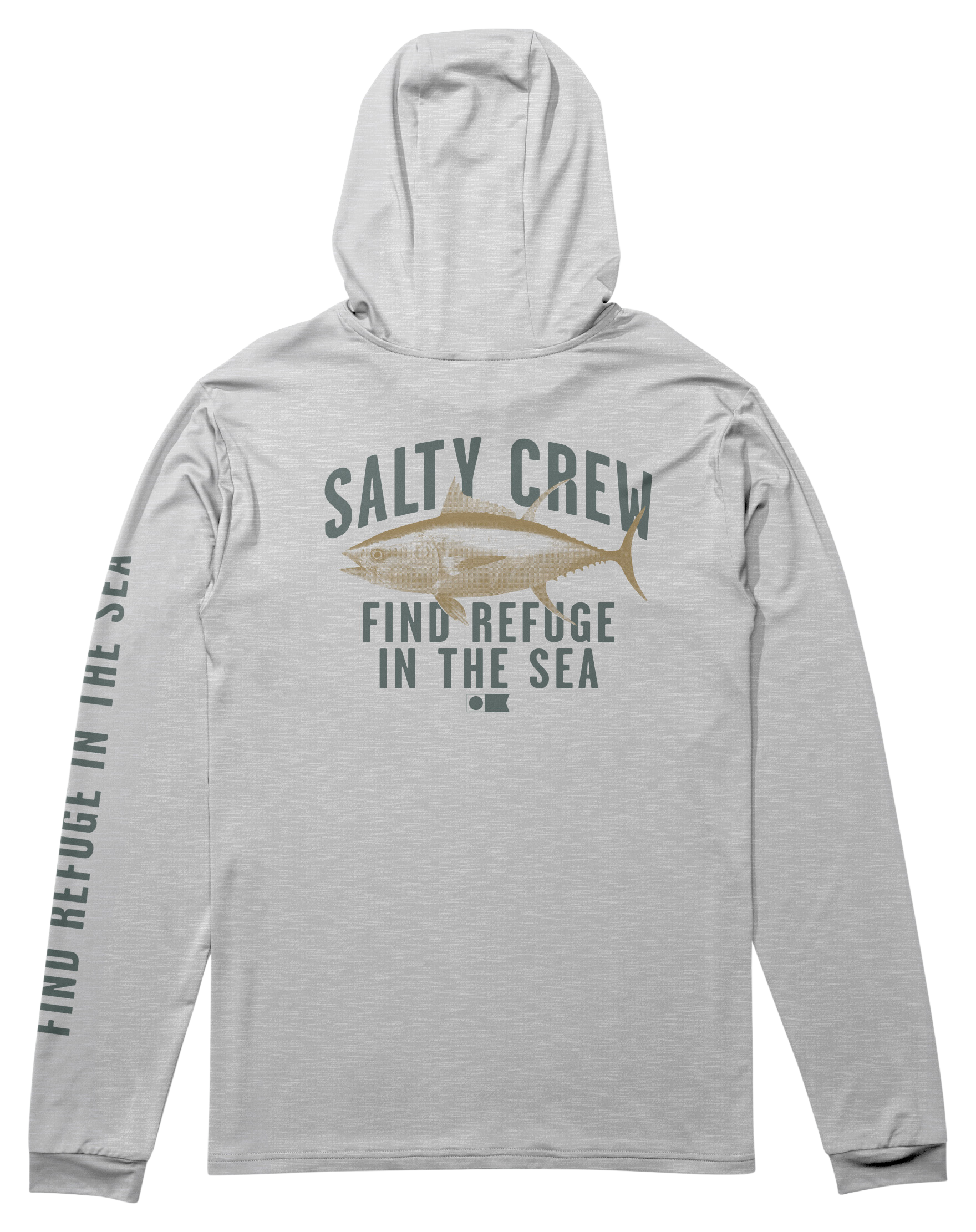 Image of Salty Crew Bitmap Hooded Sunshirt - Grey Heather