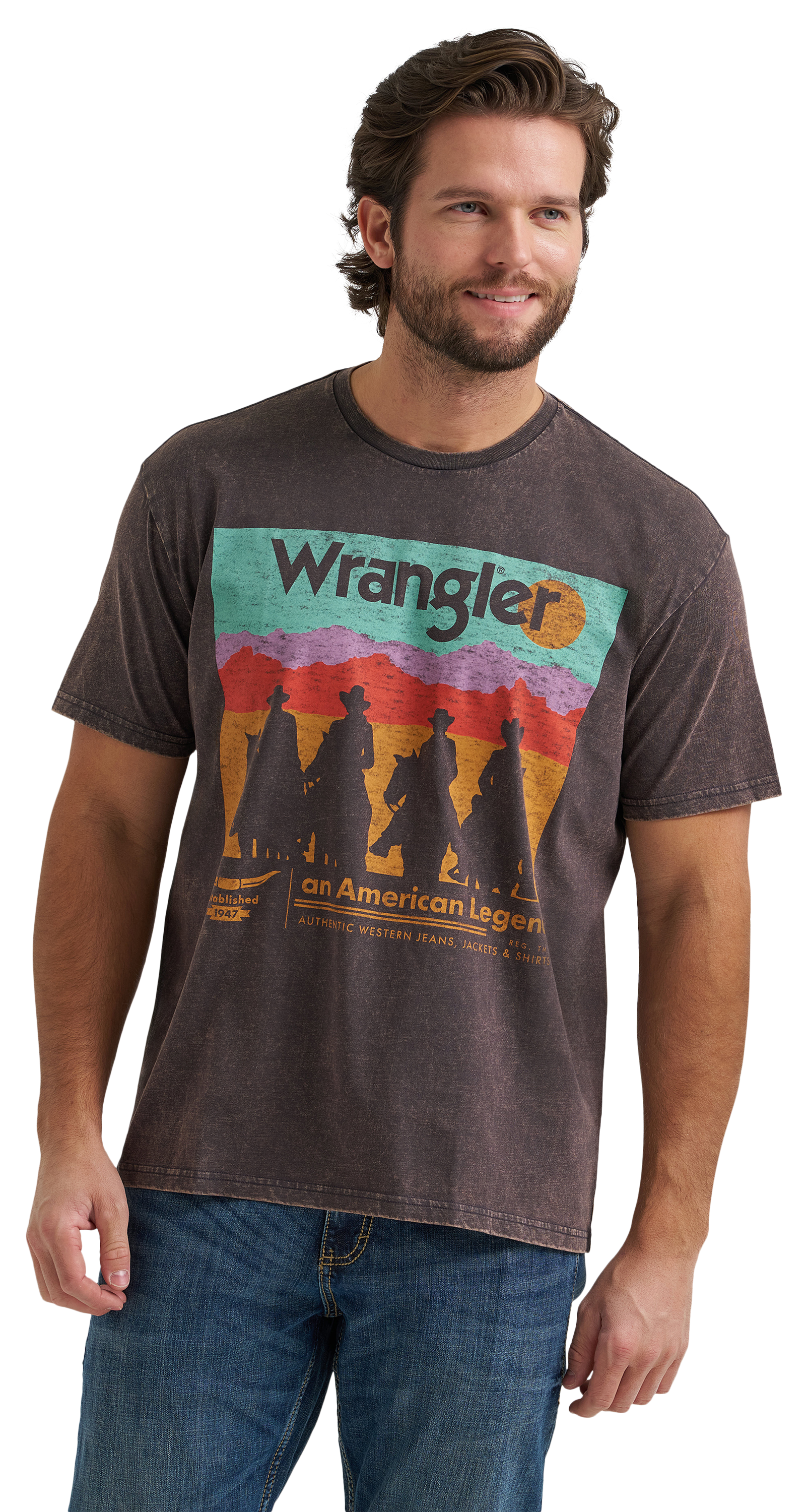 Image of Wrangler American Legend Vintage Graphic Short-Sleeve T-Shirt - Phantom