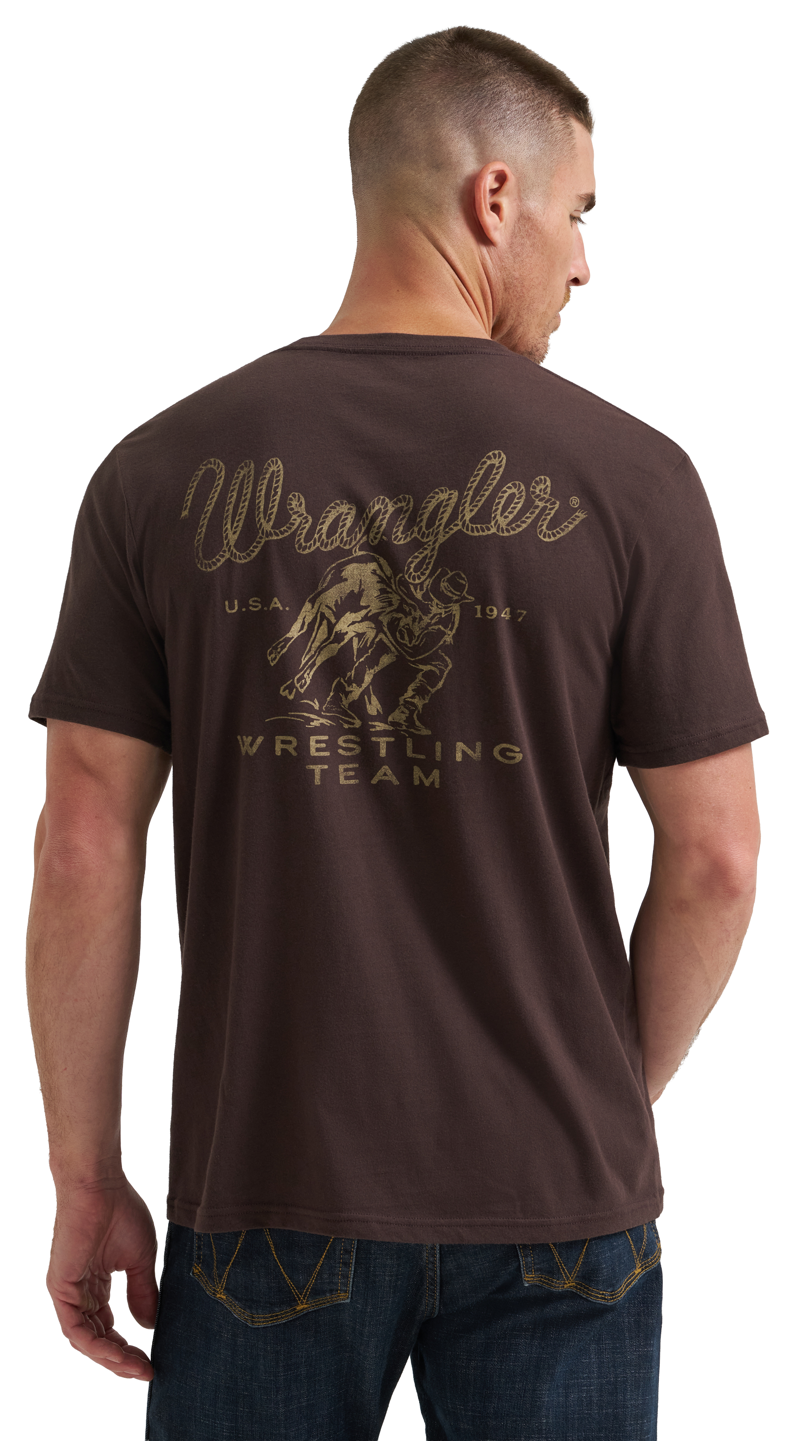 Image of Wrangler Wrestling Team Short-Sleeve T-Shirt - Black Coffee