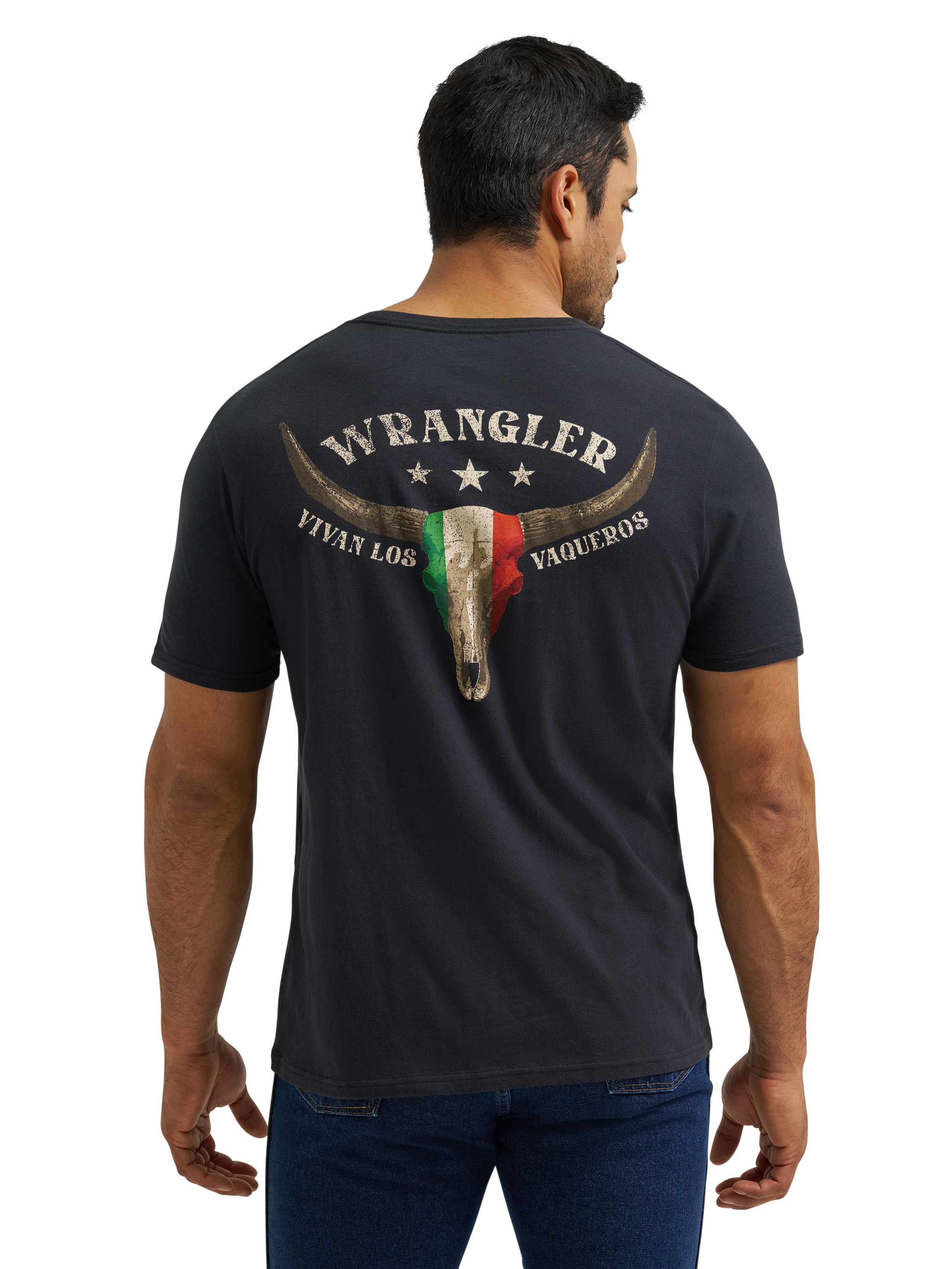 Image of Wrangler Vivian Los Vaqueros Skull Short-Sleeve T-Shirt - Jet Black