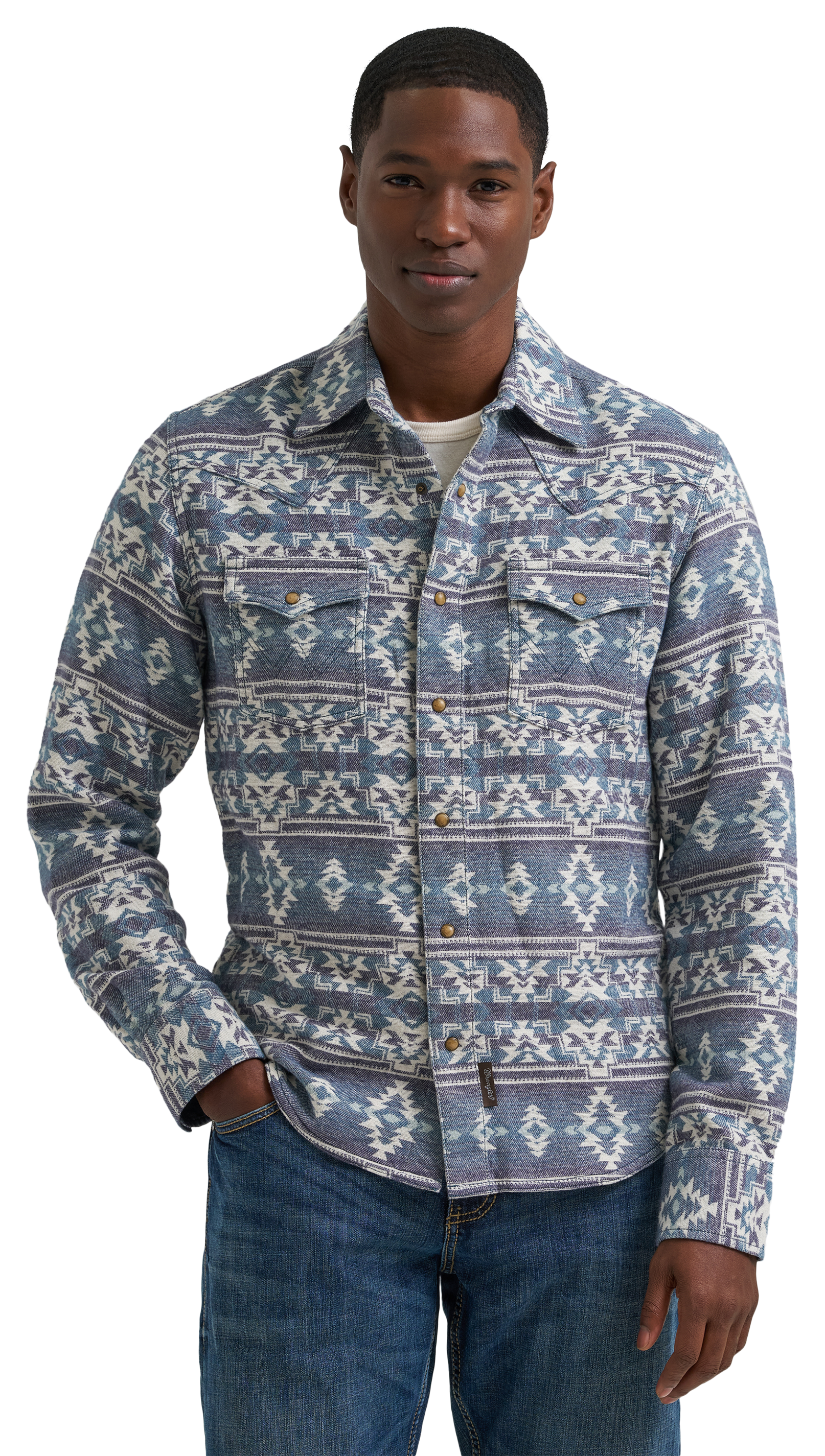 Image of Wrangler Retro Premium Jacquard Print Shacket