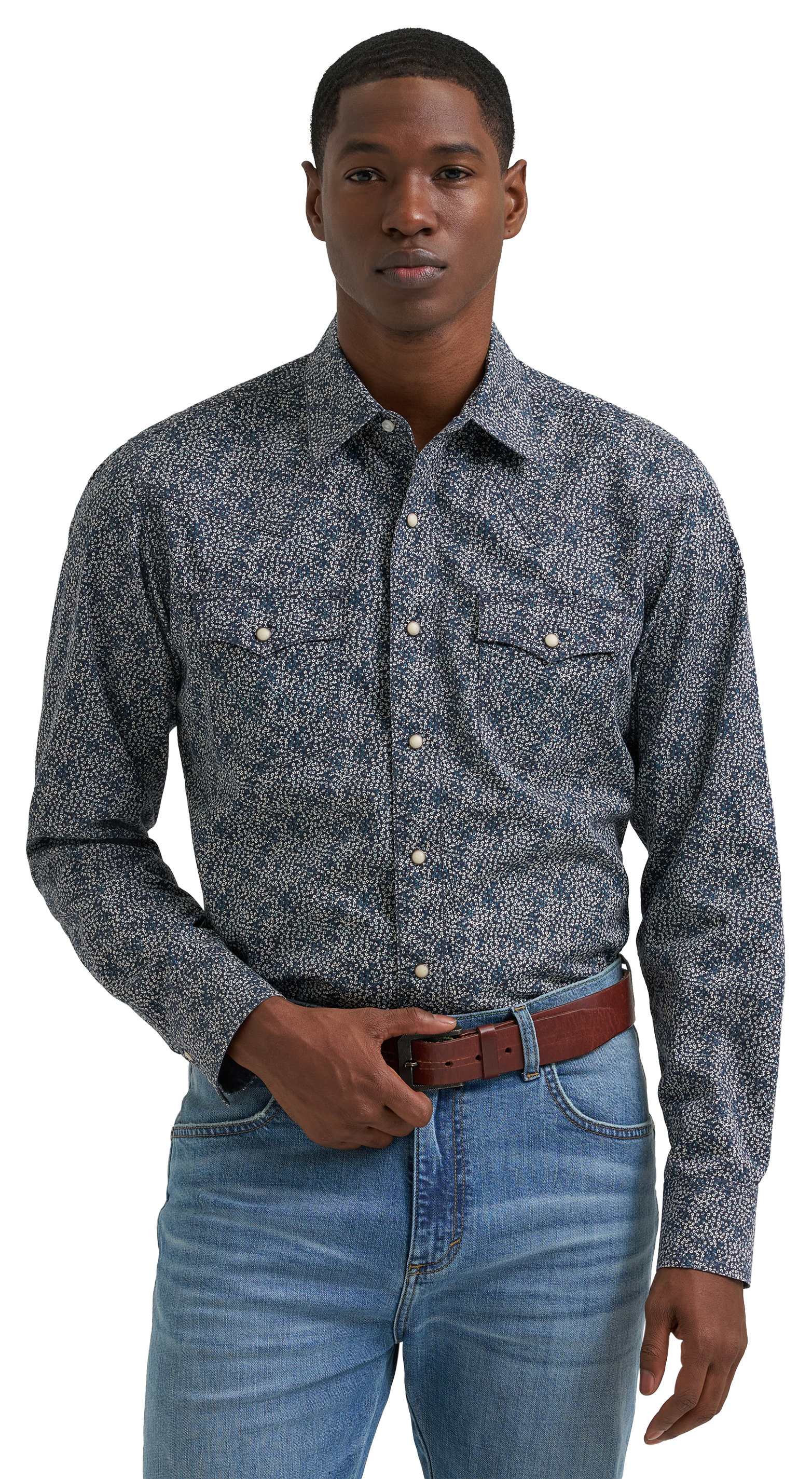 Wrangler Retro Premium Modern-Fit Long-Sleeve Shirt - Navy