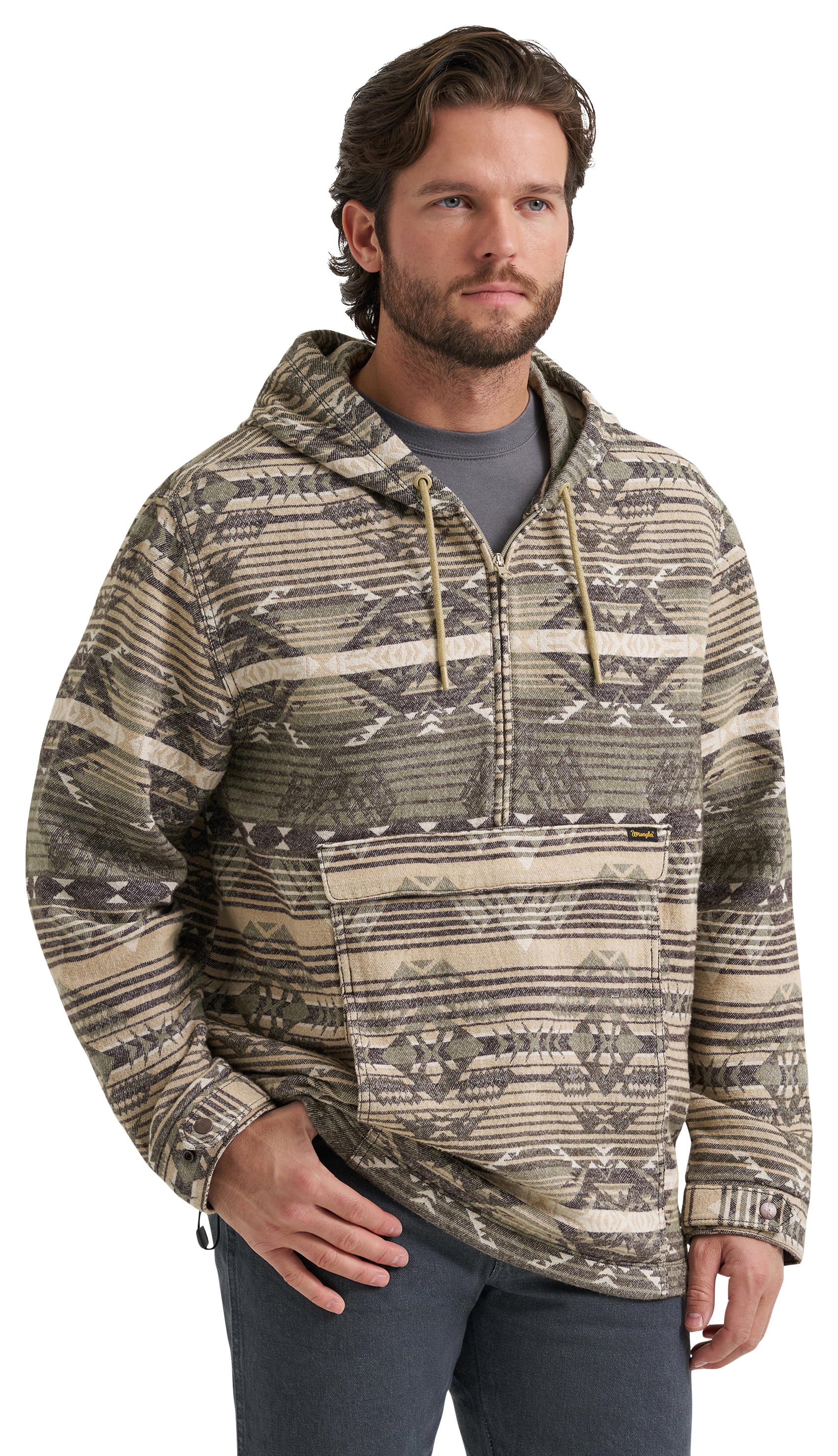 Wrangler Printed 1/4-Zip Hoodie