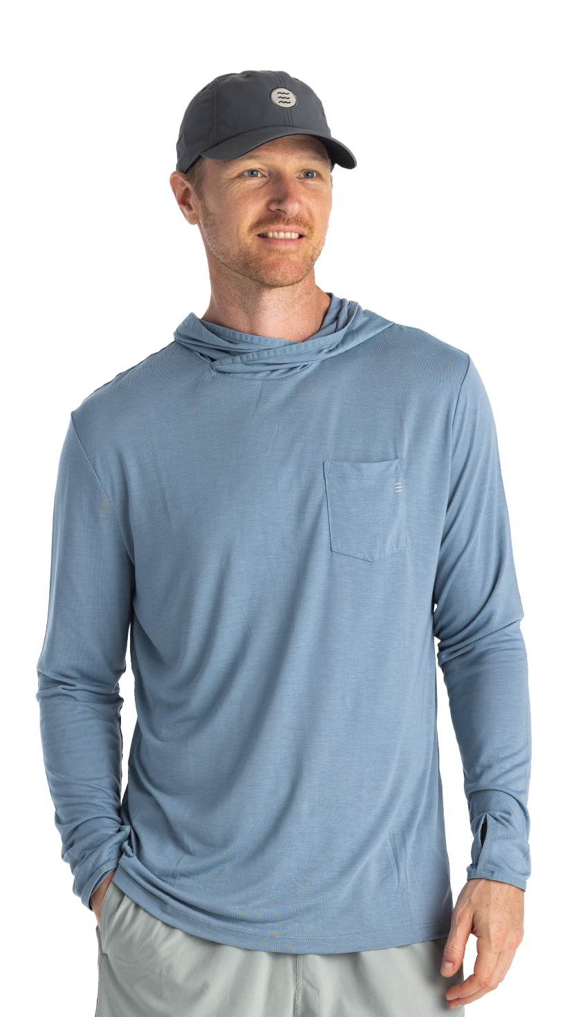 Image of Free Fly Bamboo Lightweight Hoodie - Blue Fog