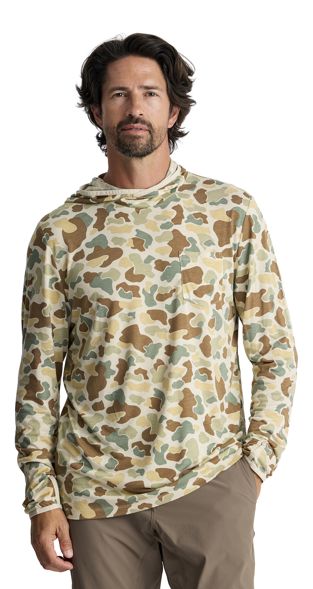 Image of Free Fly Bamboo Lightweight Hoodie - Vintage Camo