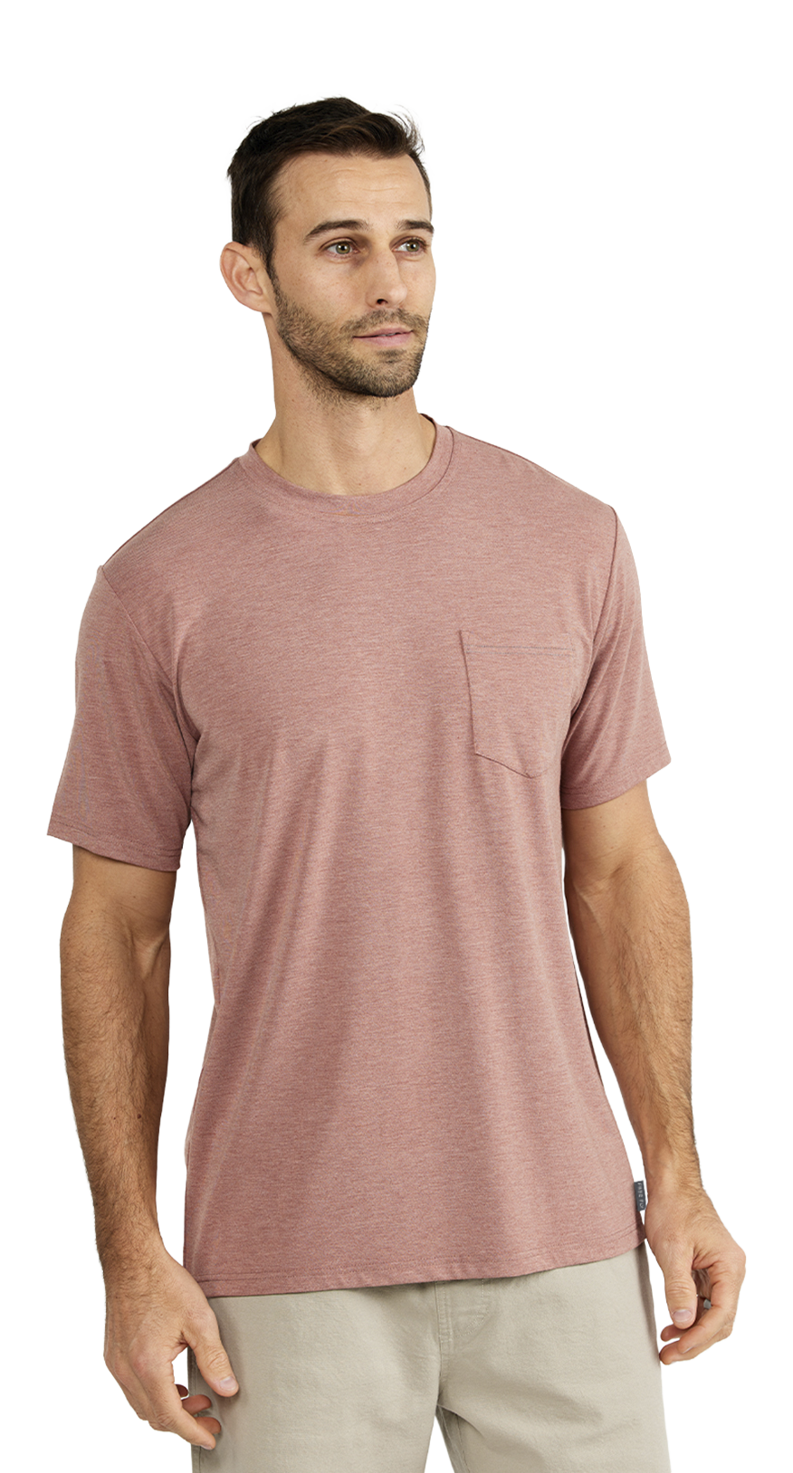 Image of Free Fly Bamboo Flex Pocket Short-Sleeve T-Shirt - Heather Brick