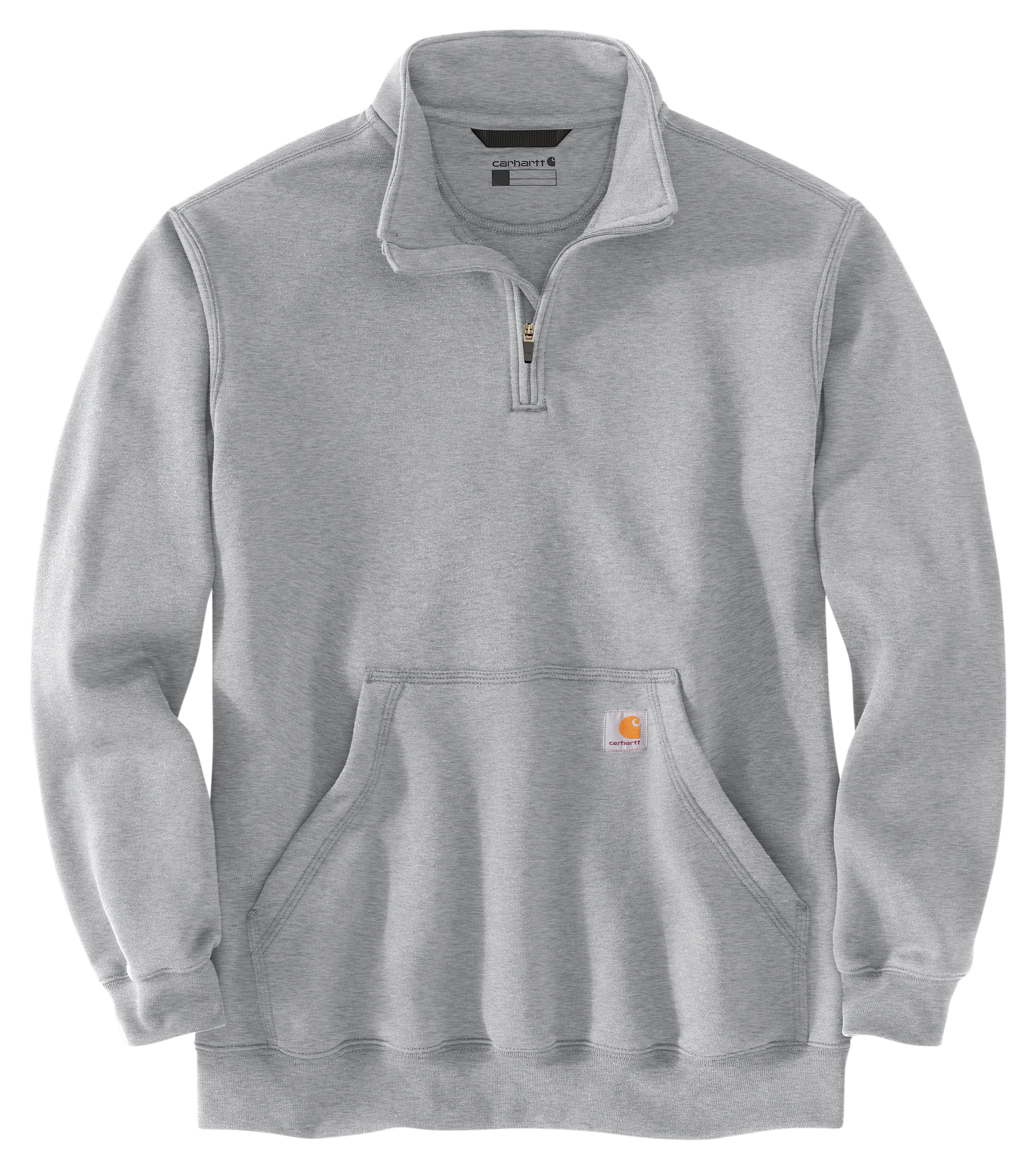 Image of Carhartt Marquette Quarter-Zip Mock-Neck Sweatshirt - Heather Gray