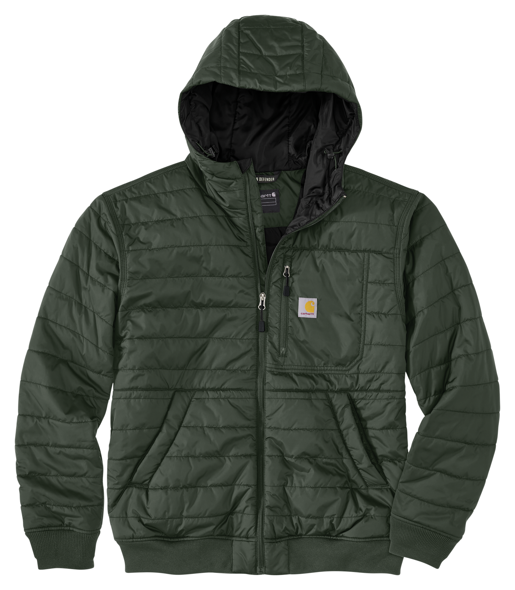 Image of Carhartt Rain Defender Relaxed-Fit Lightweight Insulated Hooded Jacket - Forestry Green