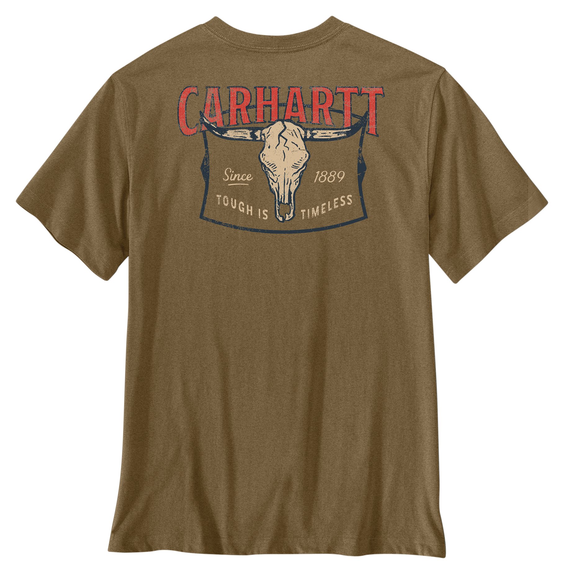 Image of Carhartt Irvine Tough Skull Graphic Logo Relaxed-Fit Short-Sleeve Pocket T-Shirt
