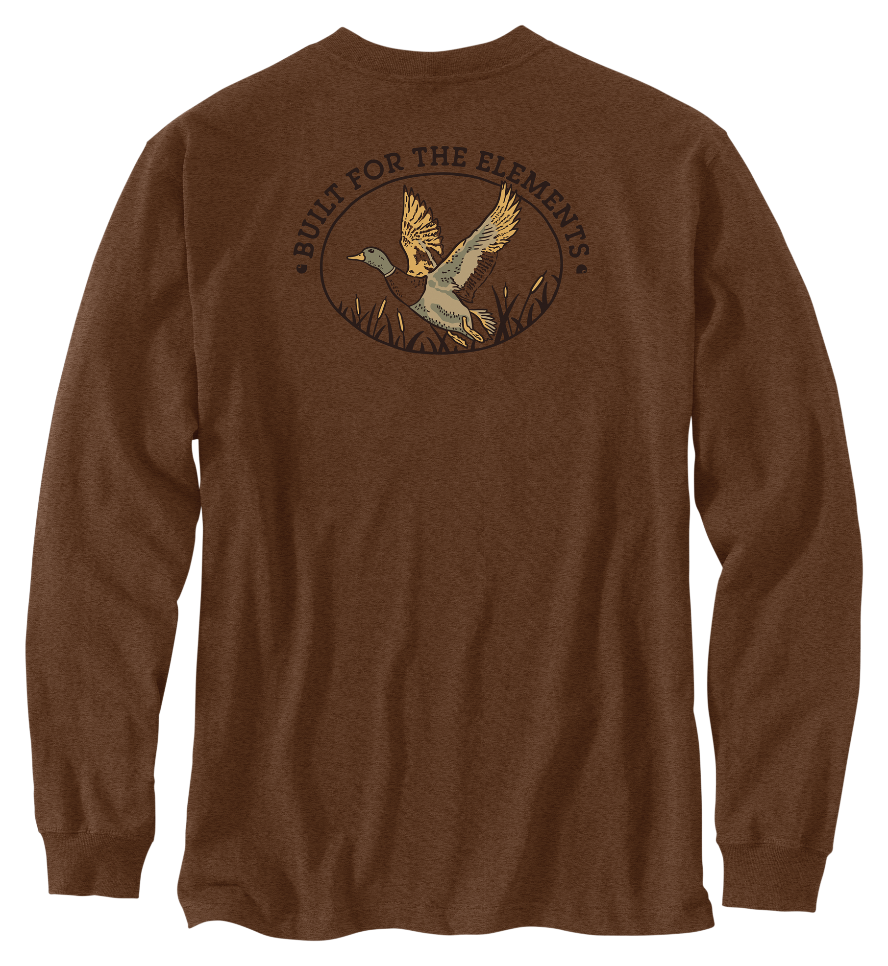 Image of Carhartt Irvine Duck Icon Relaxed-Fit Long-Sleeve Pocket T-Shirt - Red Duck Heather