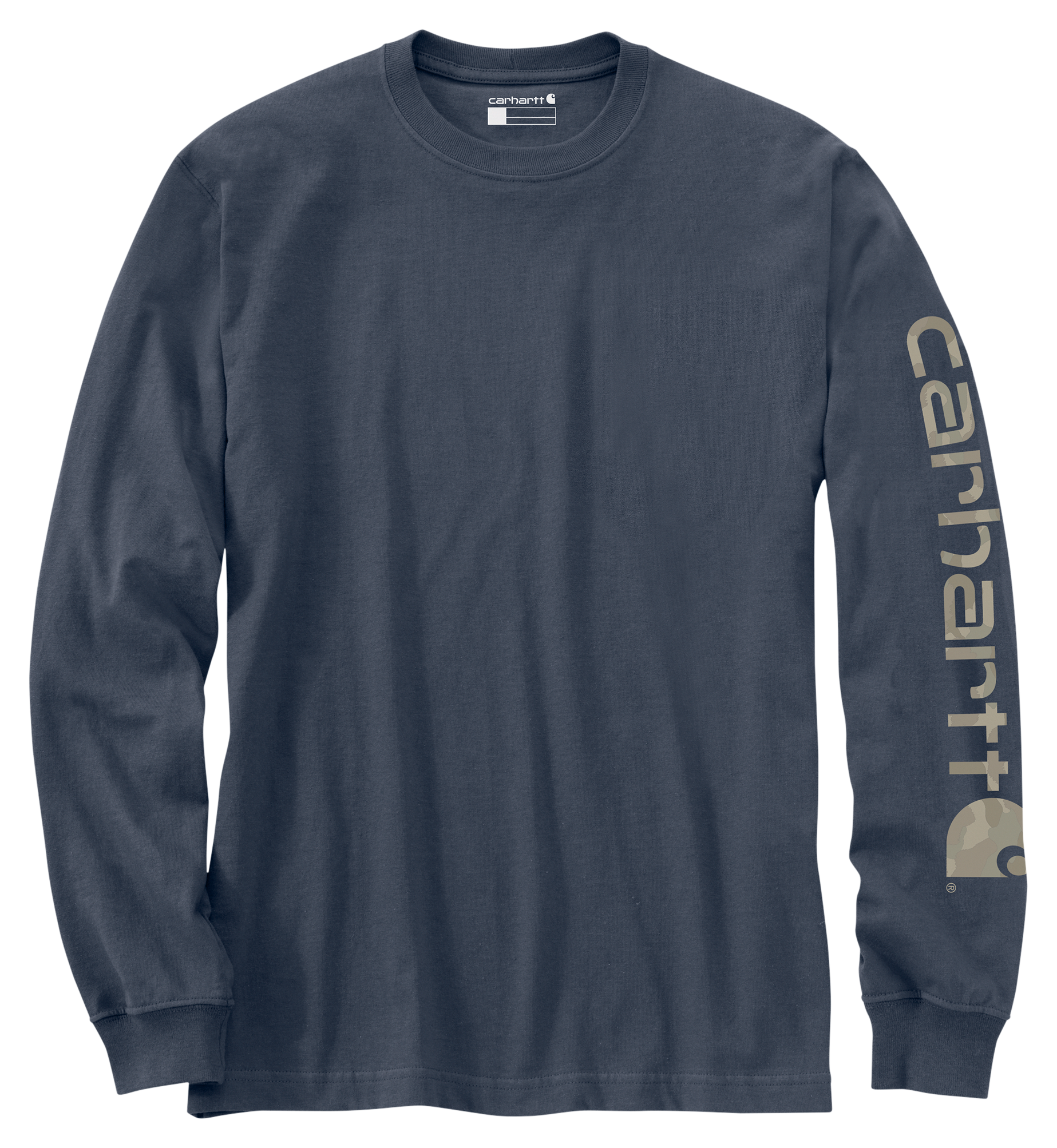 Image of Carhartt Loose-Fit Heavyweight Logo Sleeve Graphic Long-Sleeve T-Shirt - Superstorm