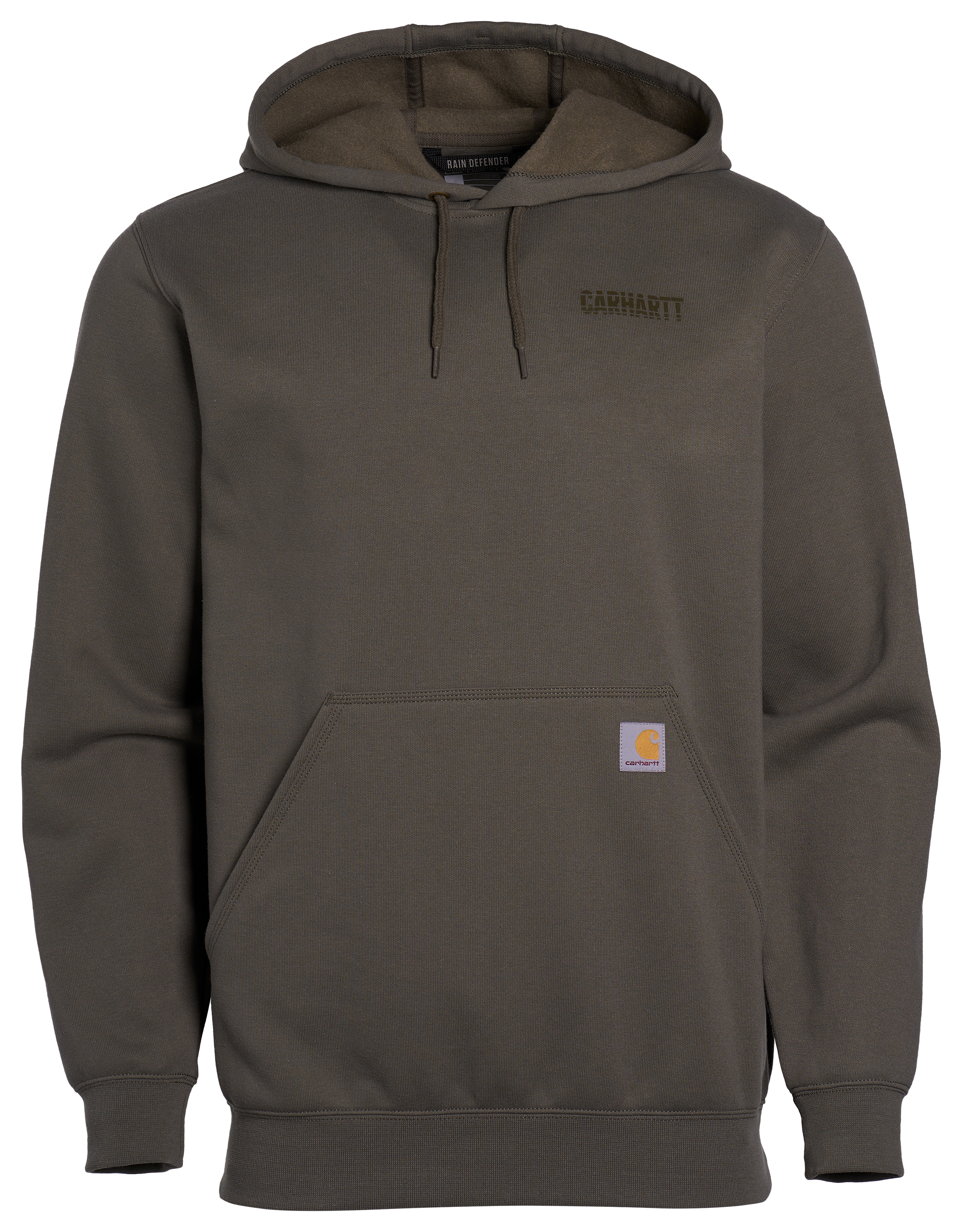 Image of Carhartt Paxton Rain Defender Logo Graphic Sweatshirt - Dusty Olive