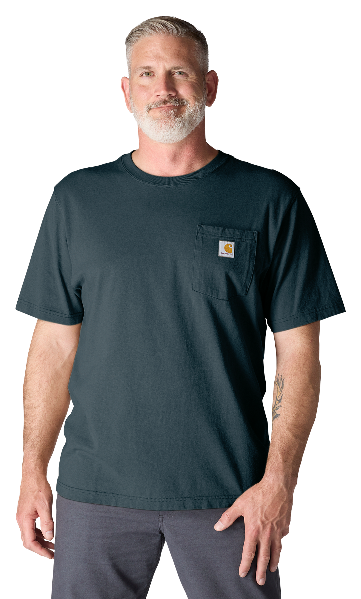 Image of Carhartt Loose-Fit Heavyweight Short-Sleeve Pocket T-Shirt - Dark Harbor Teal