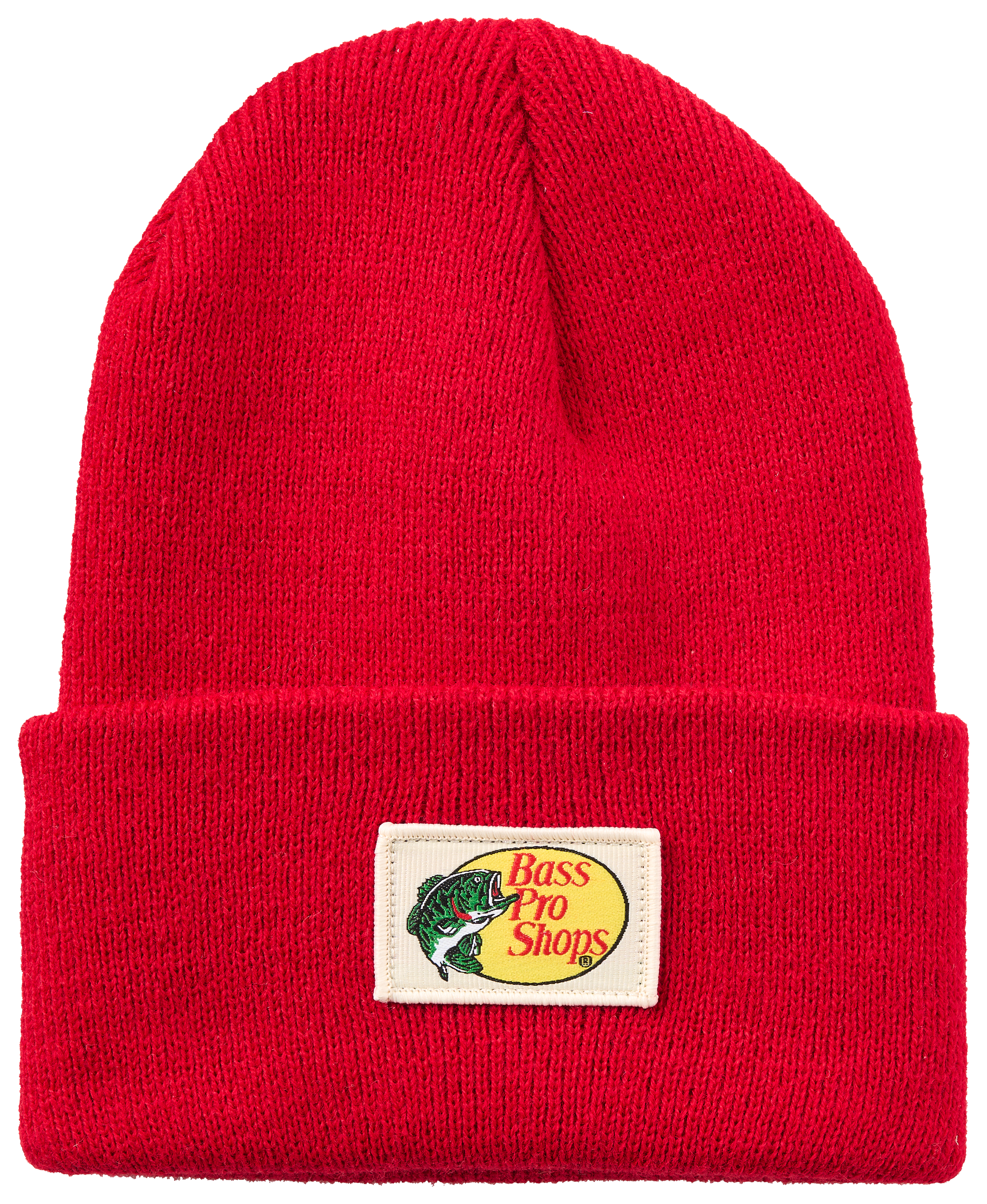 Image of Bass Pro Shops Knit Sewn-On Logo Label Beanie for Kids - Red