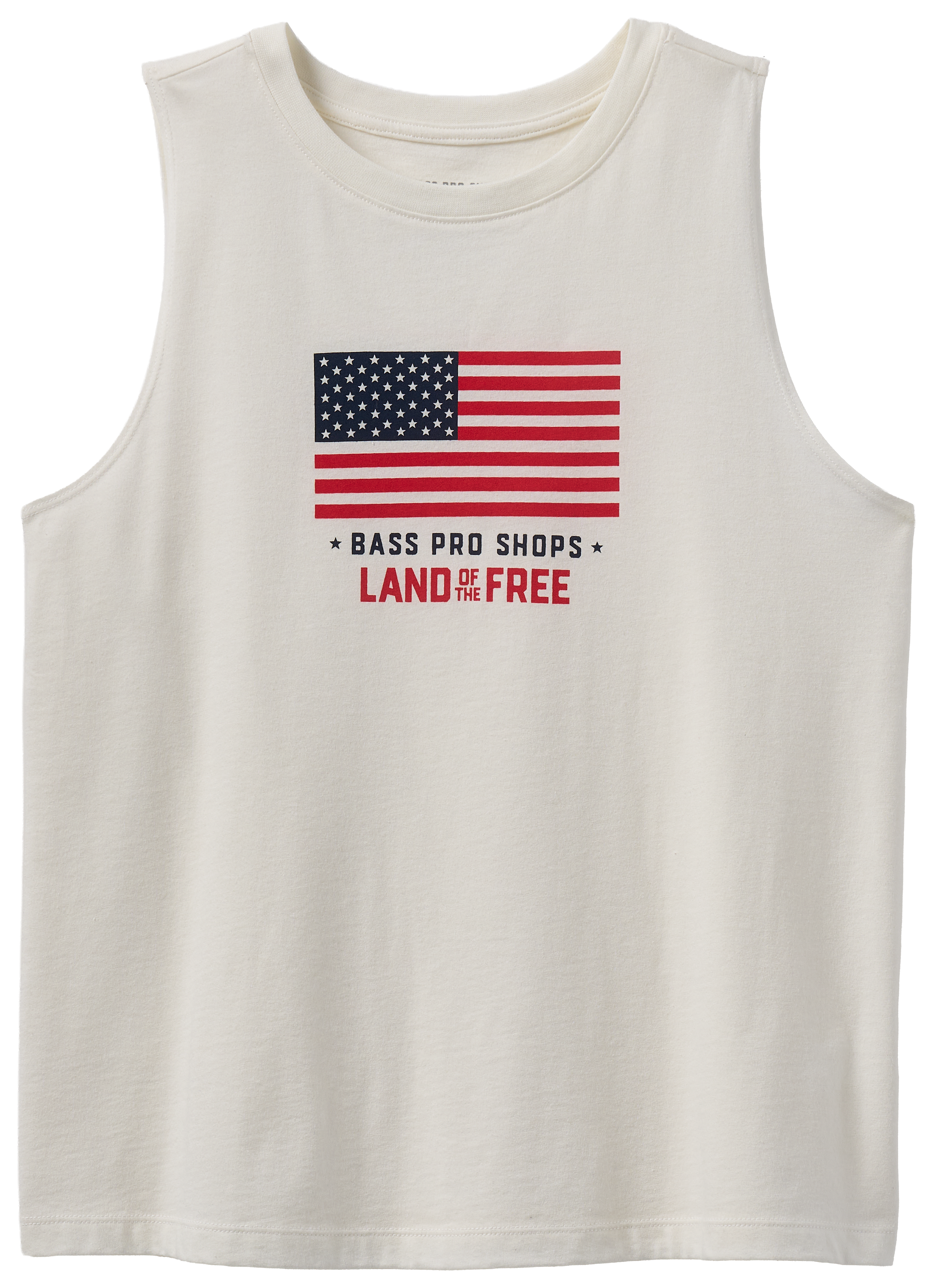 Image of Land of the Free Logo Flag Muscle Tank - White