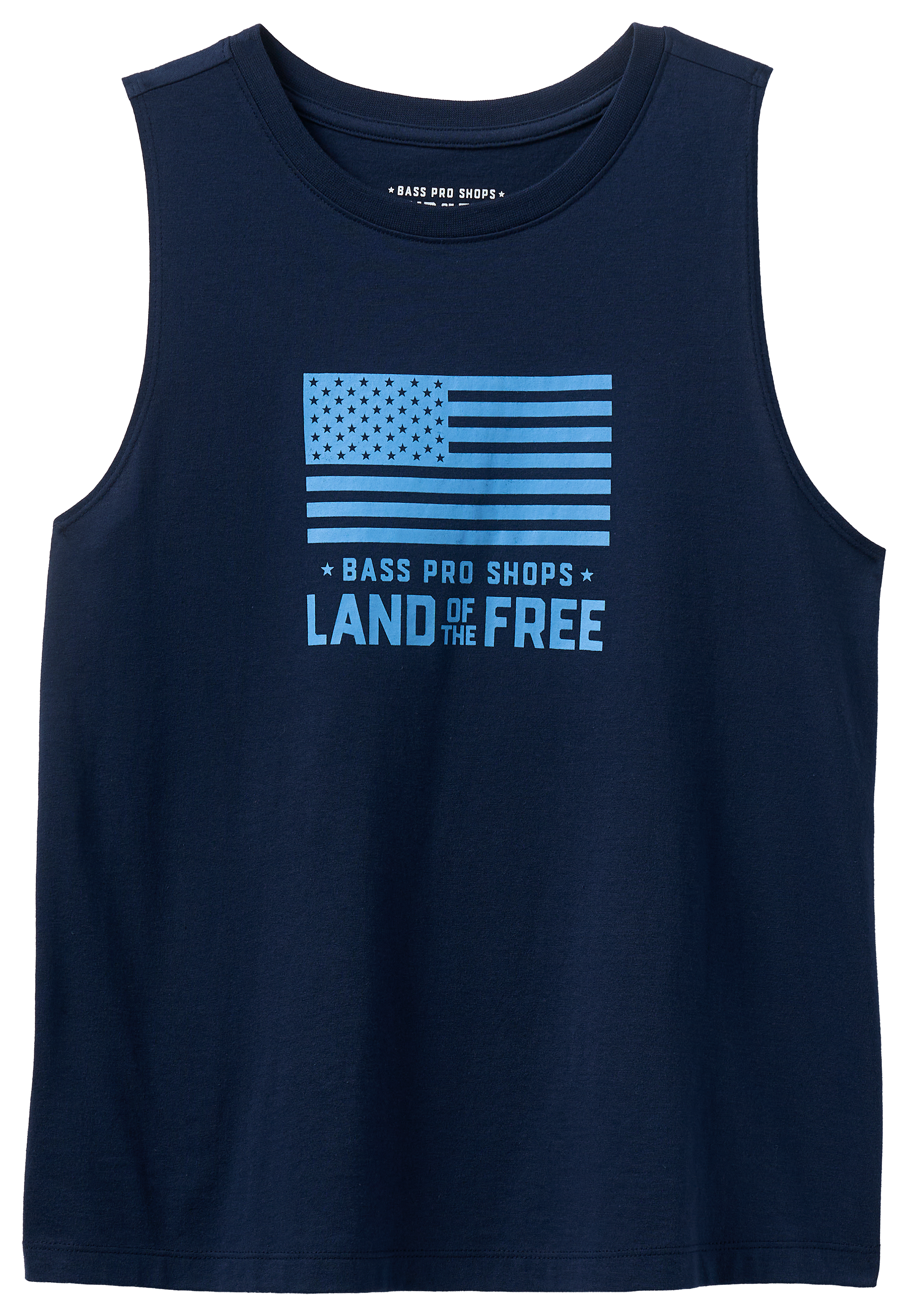 Image of Land of the Free Logo Flag Muscle Tank - Navy