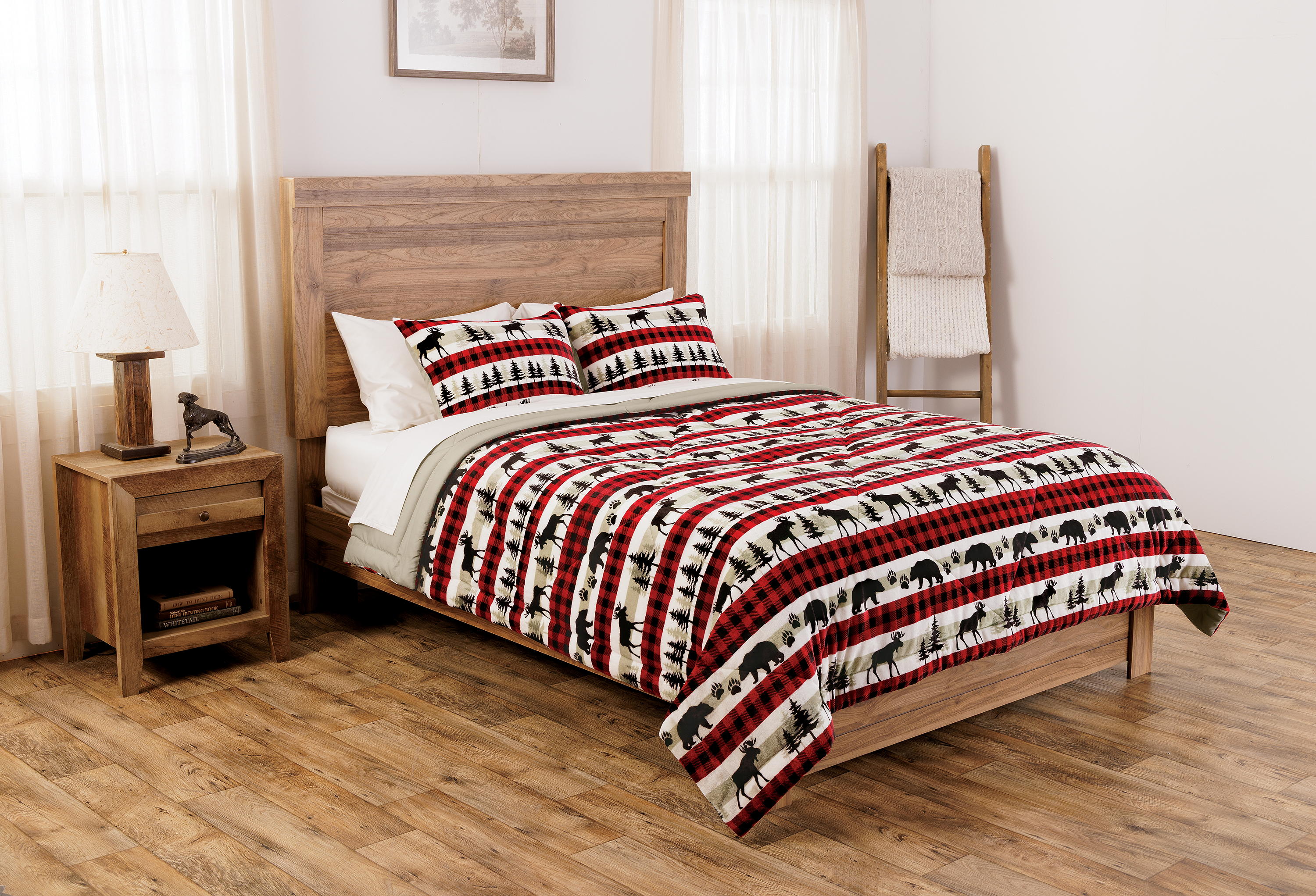 Image of White River Home Forest Giants Coco Flannel Comforter Set - Full/Queen