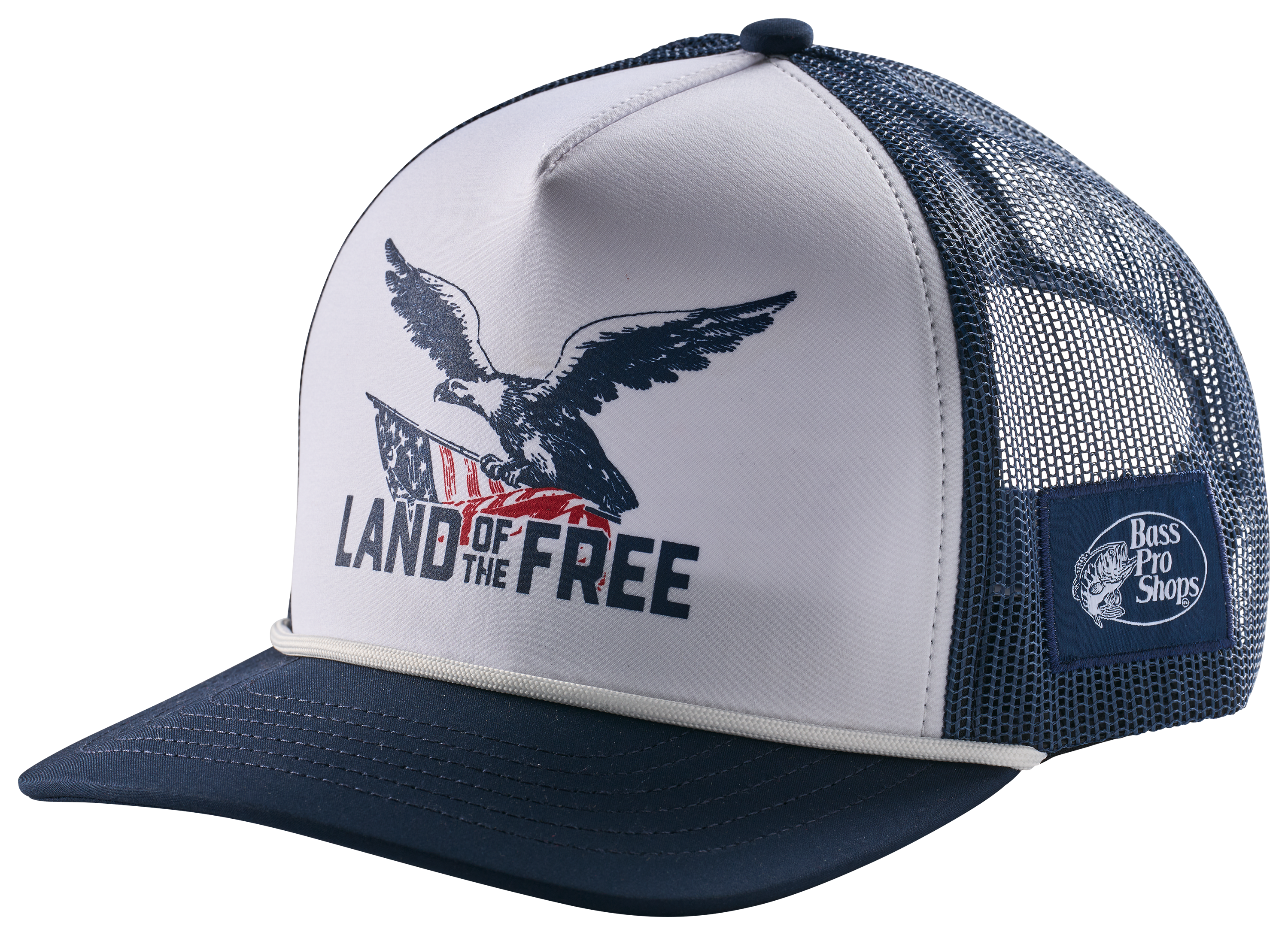 Image of Land of the Free Eagle Rope Mesh-Back Cap