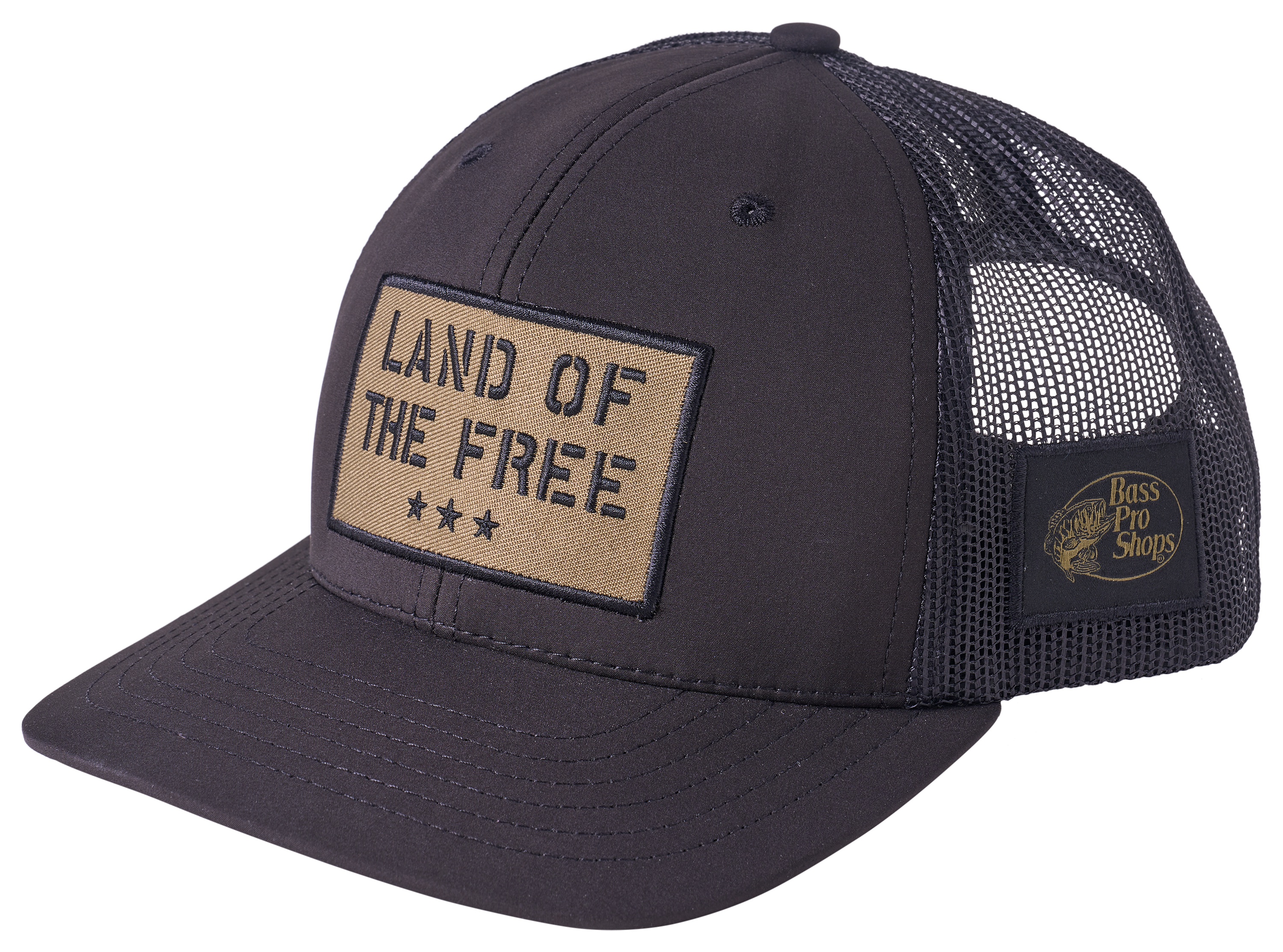 Image of Land of the Free Patch Mesh-Back Cap - Black/Black