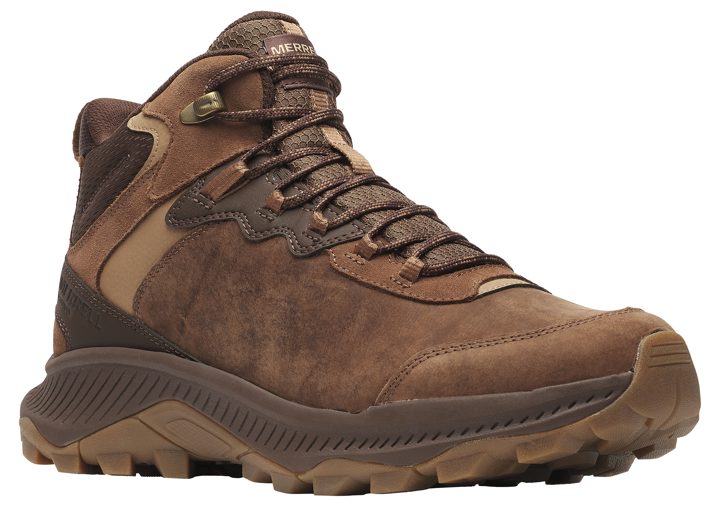 Image of Merrell Speed Strike 2 Mid Leather Hiking Boots for Men - Mole