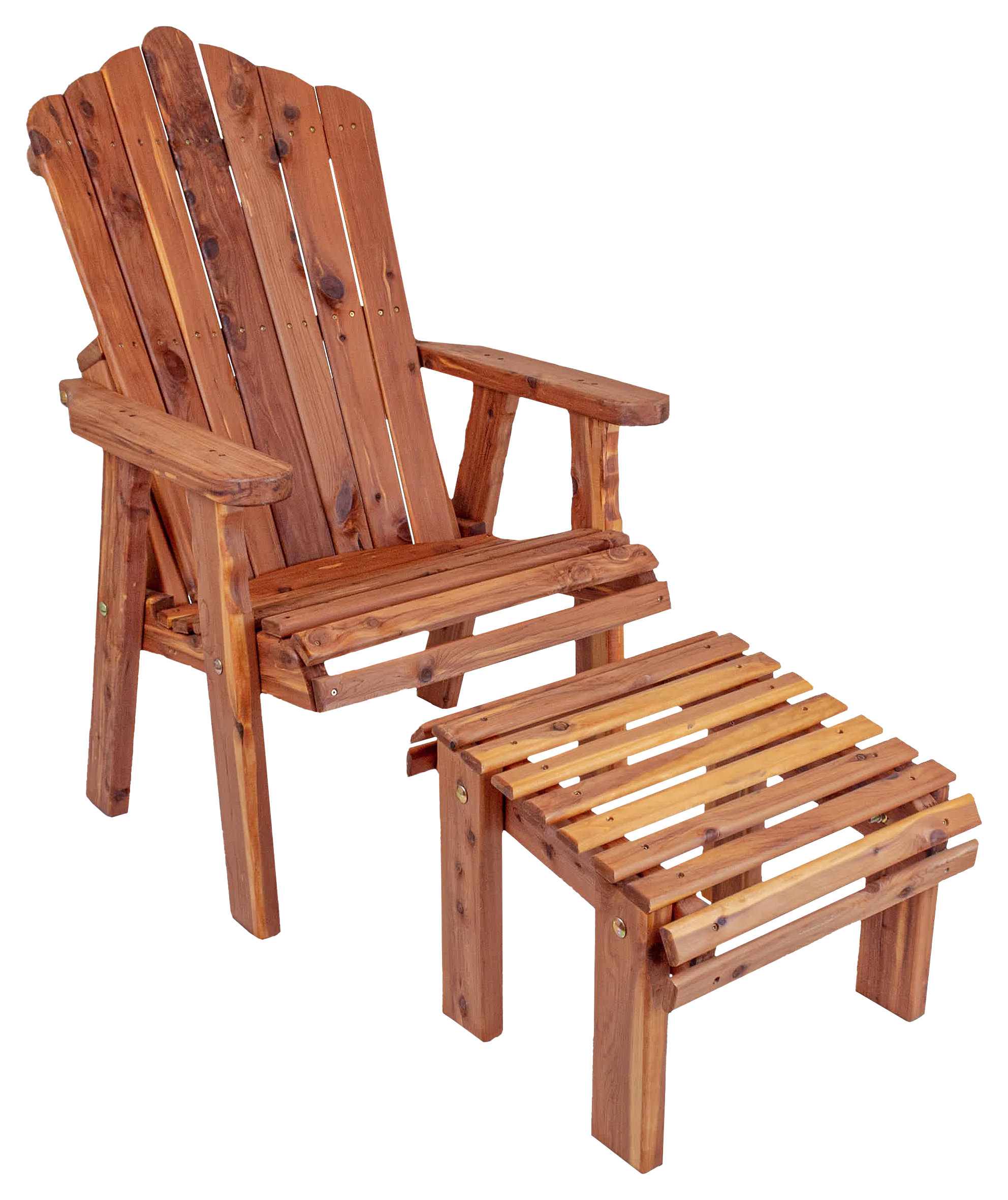 Image of American Furniture Classics Cedar Adirondack Stationary Chair with Ottoman