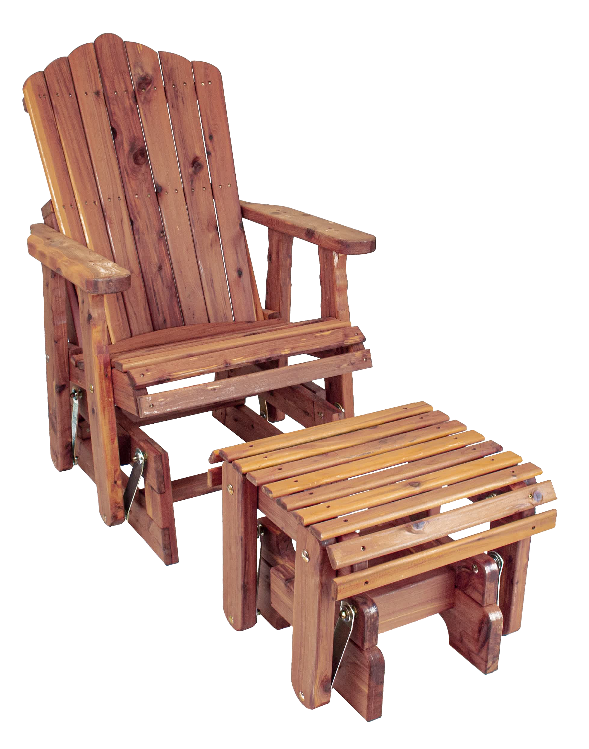 Image of American Furniture Classics Cedar Adirondack Glider Chair with Gliding Ottoman